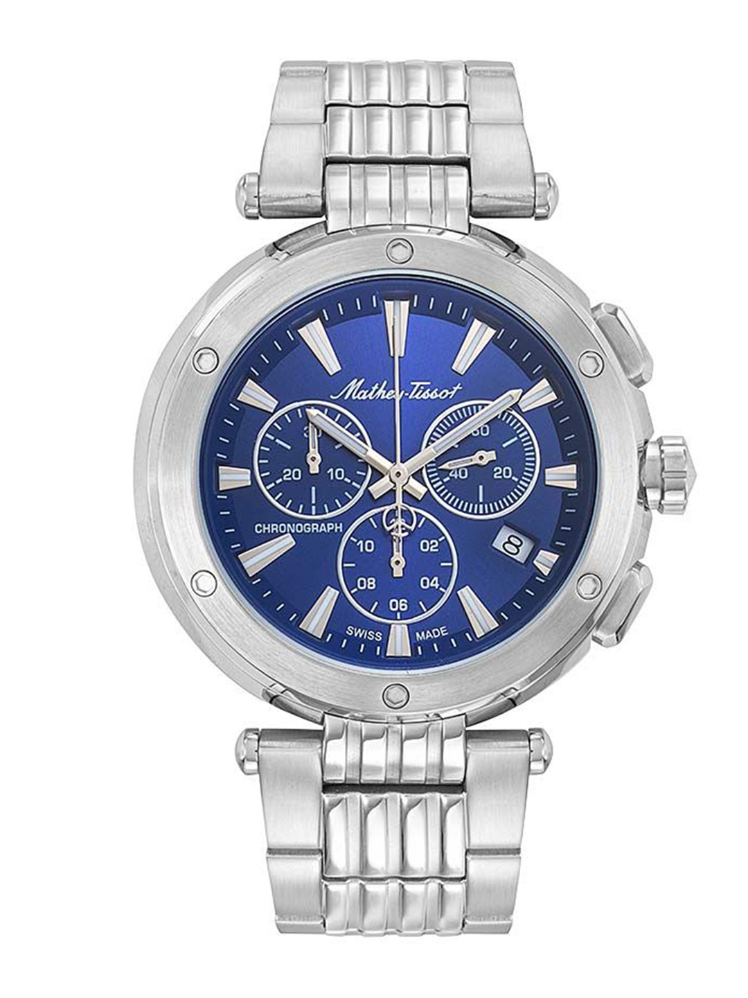 Mathey-Tissot Swiss Made Men Neptune Chrono Quartz Blue Dial Analog Watch H912CHABU, Silver
Mathey-Tissot Swiss Made Men Neptune Chrono Quartz Blue Dial Analog Watch H912CHABU, Silver