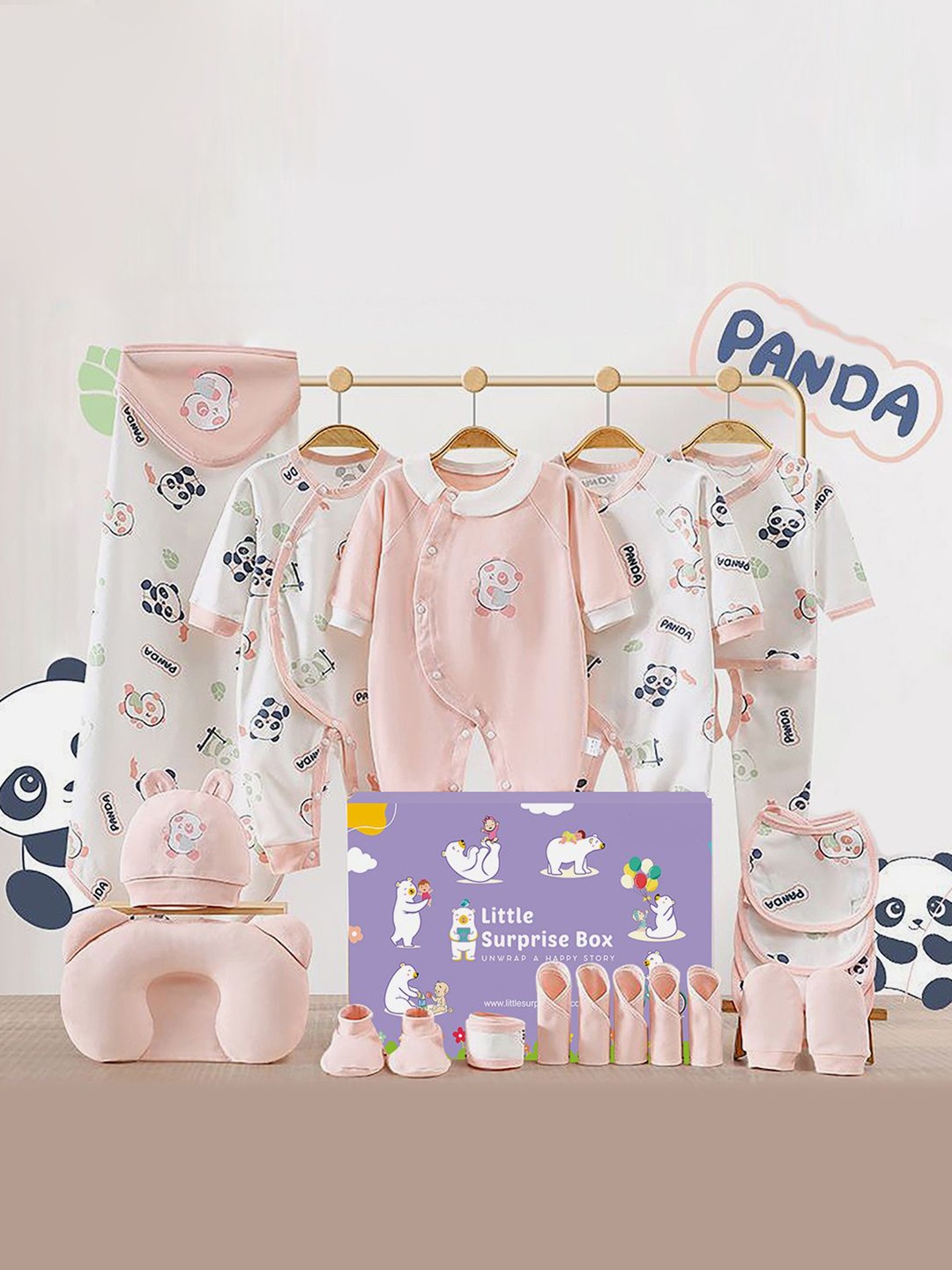 Little Surprise Box LLP Infants Kids 22-Pcs Pure Cotton Baby Apparel Gift Set, Pink
Little Surprise Box LLP Infants Kids 22-Pcs Pure Cotton Baby Apparel Gift Set, Pink