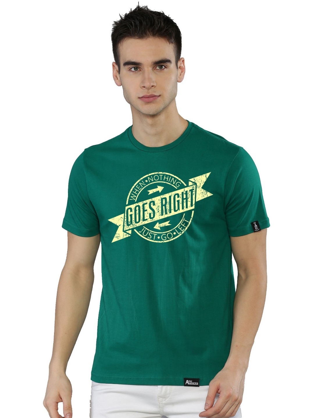 Anax Aesthetics Men Regular Fit Typography Printed Round Neck Cotton T-shirt, Green
Anax Aesthetics Men Regular Fit Typography Printed Round Neck Cotton T-shirt, Green