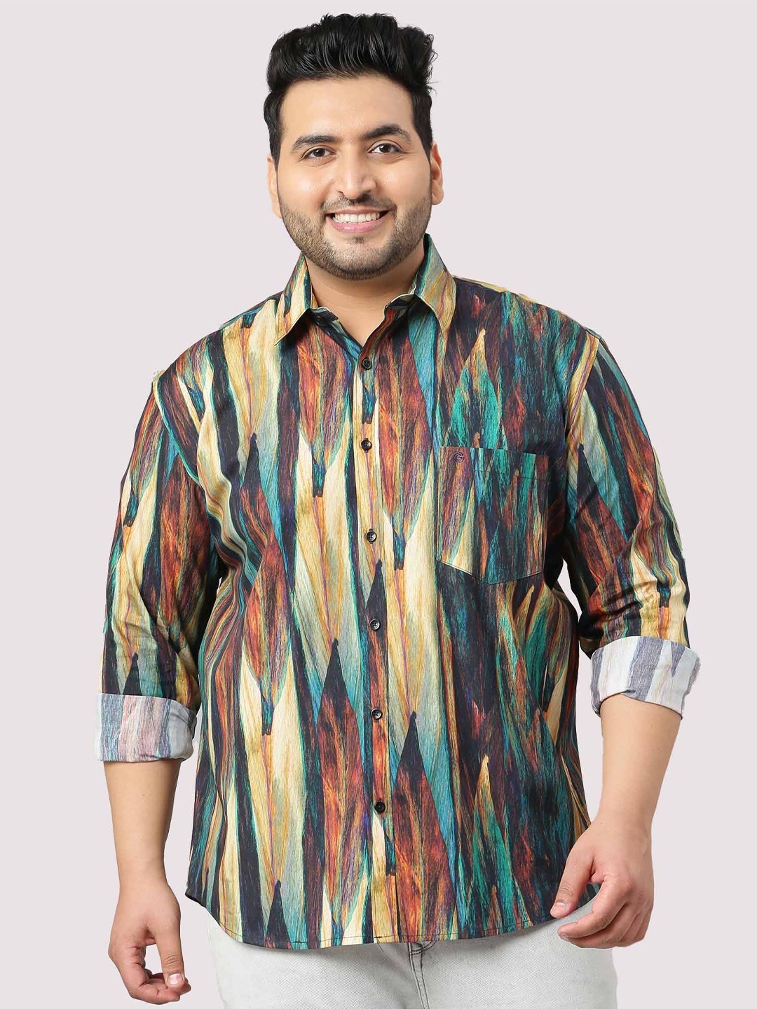 Guniaa Men Plus Size Classic Fit Spread Collar Abstract Printed Cotton Casual Shirt, Beige
Guniaa Men Plus Size Classic Fit Spread Collar Abstract Printed Cotton Casual Shirt, Beige