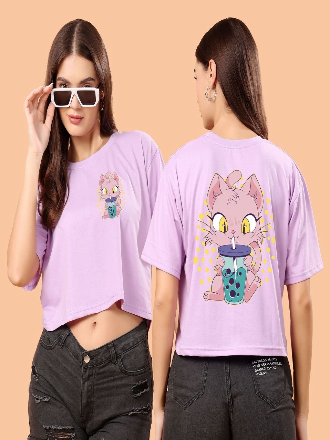 SWIFTLY Women Bio Finish Graphic Printed Round Neck Cotton Oversized T-shirt, Lavender
SWIFTLY Women Bio Finish Graphic Printed Round Neck Cotton Oversized T-shirt, Lavender