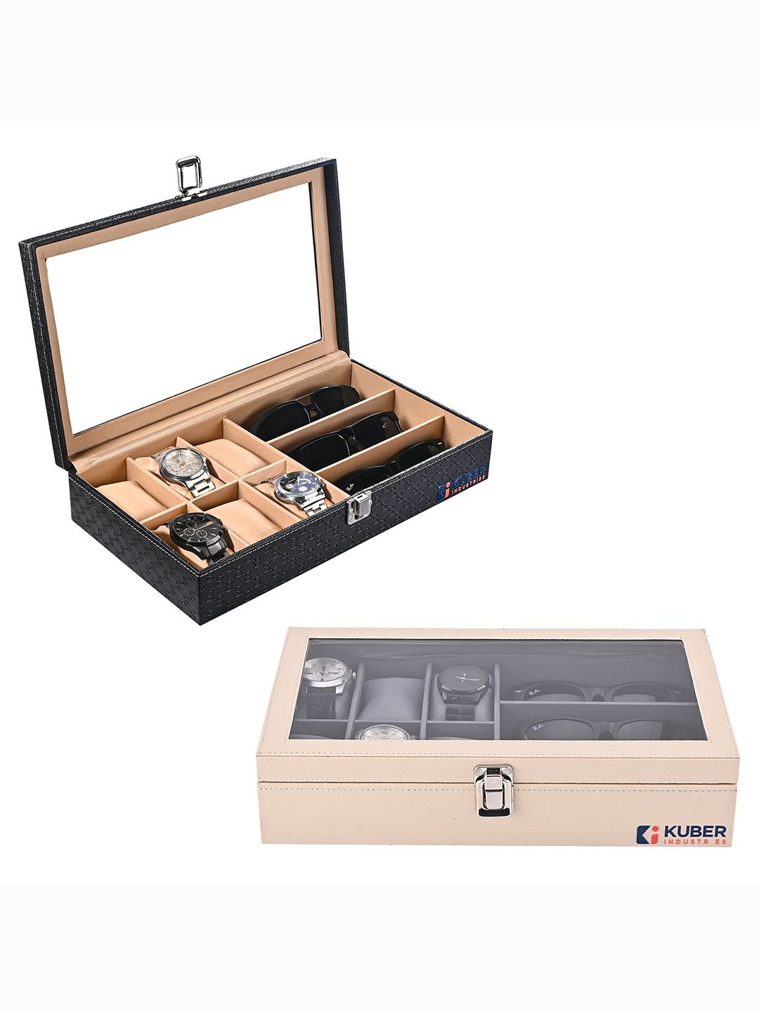 Kuber Industries Grey & Beige 2 Pieces Premium Faux Leather 6+3 Slot Wrist Watch Organiser
Kuber Industries Grey & Beige 2 Pieces Premium Faux Leather 6+3 Slot Wrist Watch Organiser