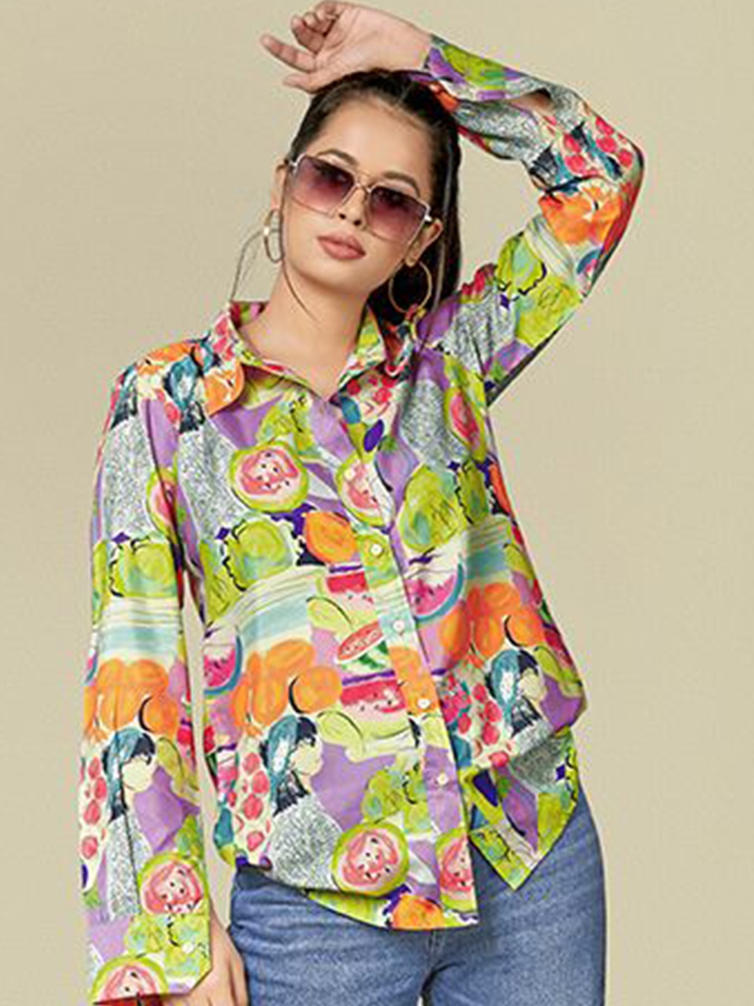 COLORCART Women Classic Relaxed Fit Spread Collar Abstract Printed Casual Shirt, Purple
COLORCART Women Classic Relaxed Fit Spread Collar Abstract Printed Casual Shirt, Purple
