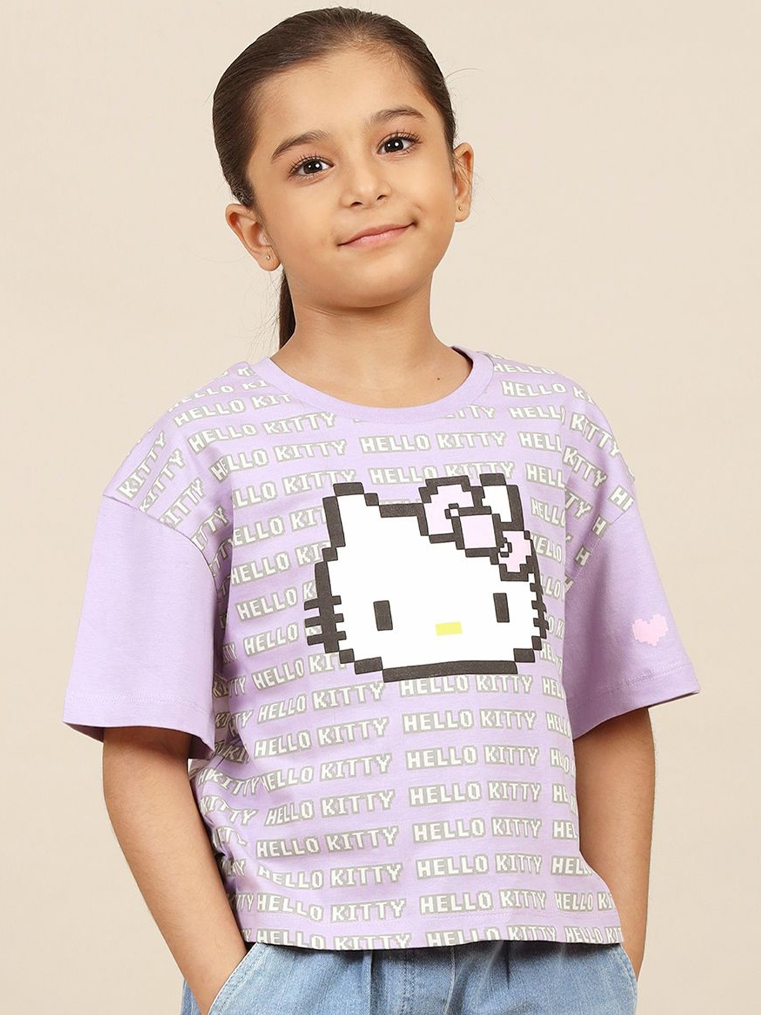 Kids Ville Girls Hello Kitty Graphic Printed Round Neck Cotton Boxy T-shirt, Lavender
Kids Ville Girls Hello Kitty Graphic Printed Round Neck Cotton Boxy T-shirt, Lavender