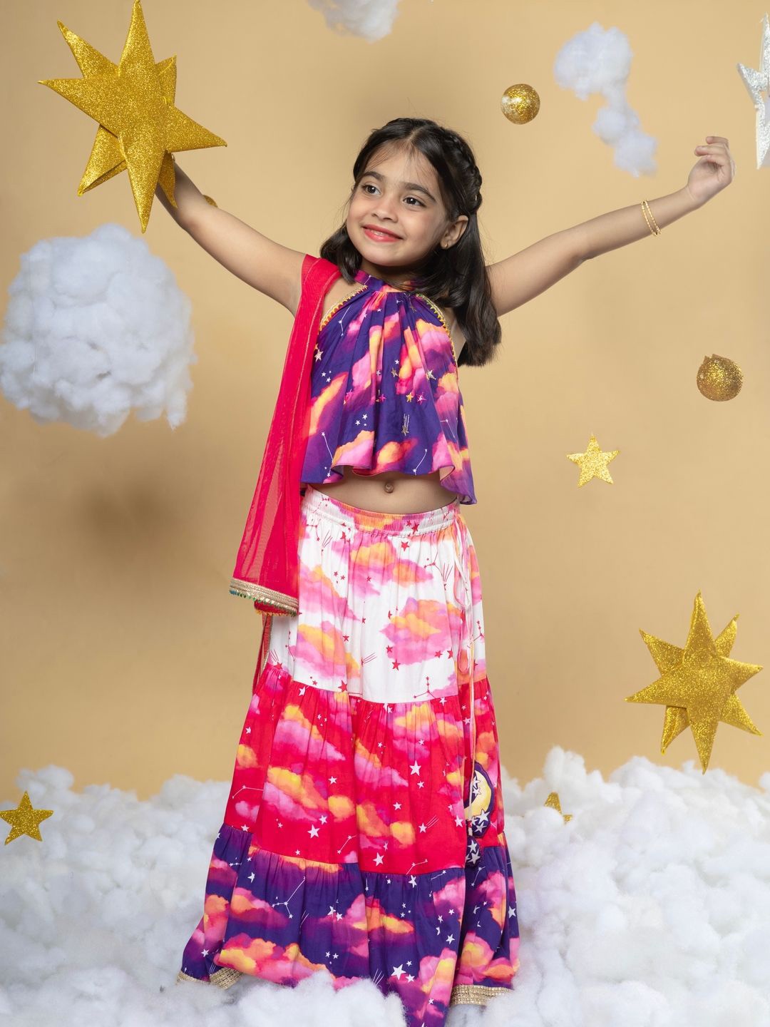 Little Shiro Girls Printed Ready to Wear Lehenga & Blouse With Dupatta, Off white
Little Shiro Girls Printed Ready to Wear Lehenga & Blouse With Dupatta, Off white