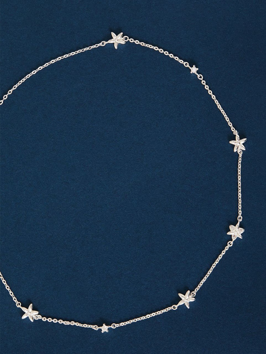 Accessorize Sterling Silver-Plated CZ-Stone Studded Anti Tarnish Flower Collar Chain
Accessorize Sterling Silver-Plated CZ-Stone Studded Anti Tarnish Flower Collar Chain