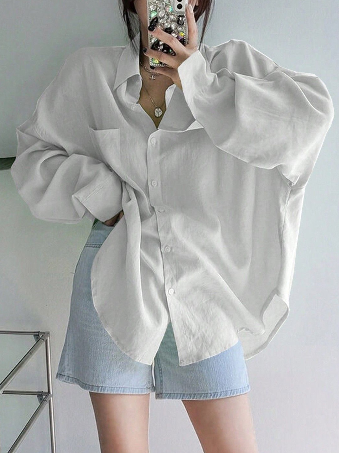 WHY SO FAB Women Comfort Relaxed Fit Spread Collar Solid Cotton Casual Shirt, White
WHY SO FAB Women Comfort Relaxed Fit Spread Collar Solid Cotton Casual Shirt, White