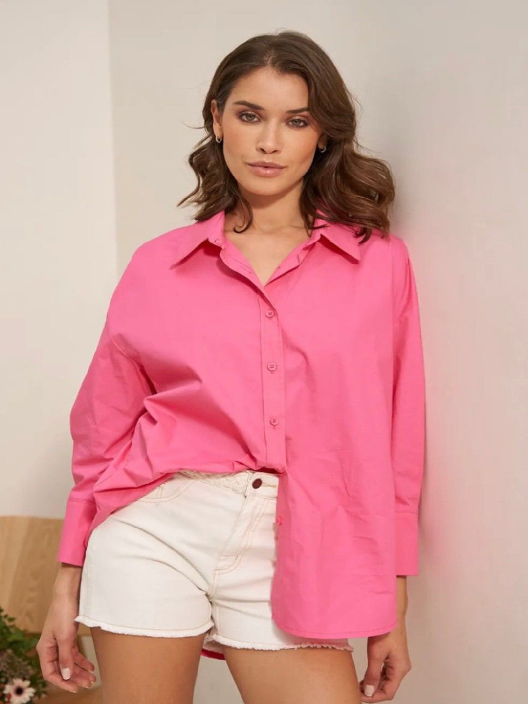 WHY SO FAB Women Comfort Oversized Fit Spread Collar Solid Cotton Casual Shirt, Pink
WHY SO FAB Women Comfort Oversized Fit Spread Collar Solid Cotton Casual Shirt, Pink
