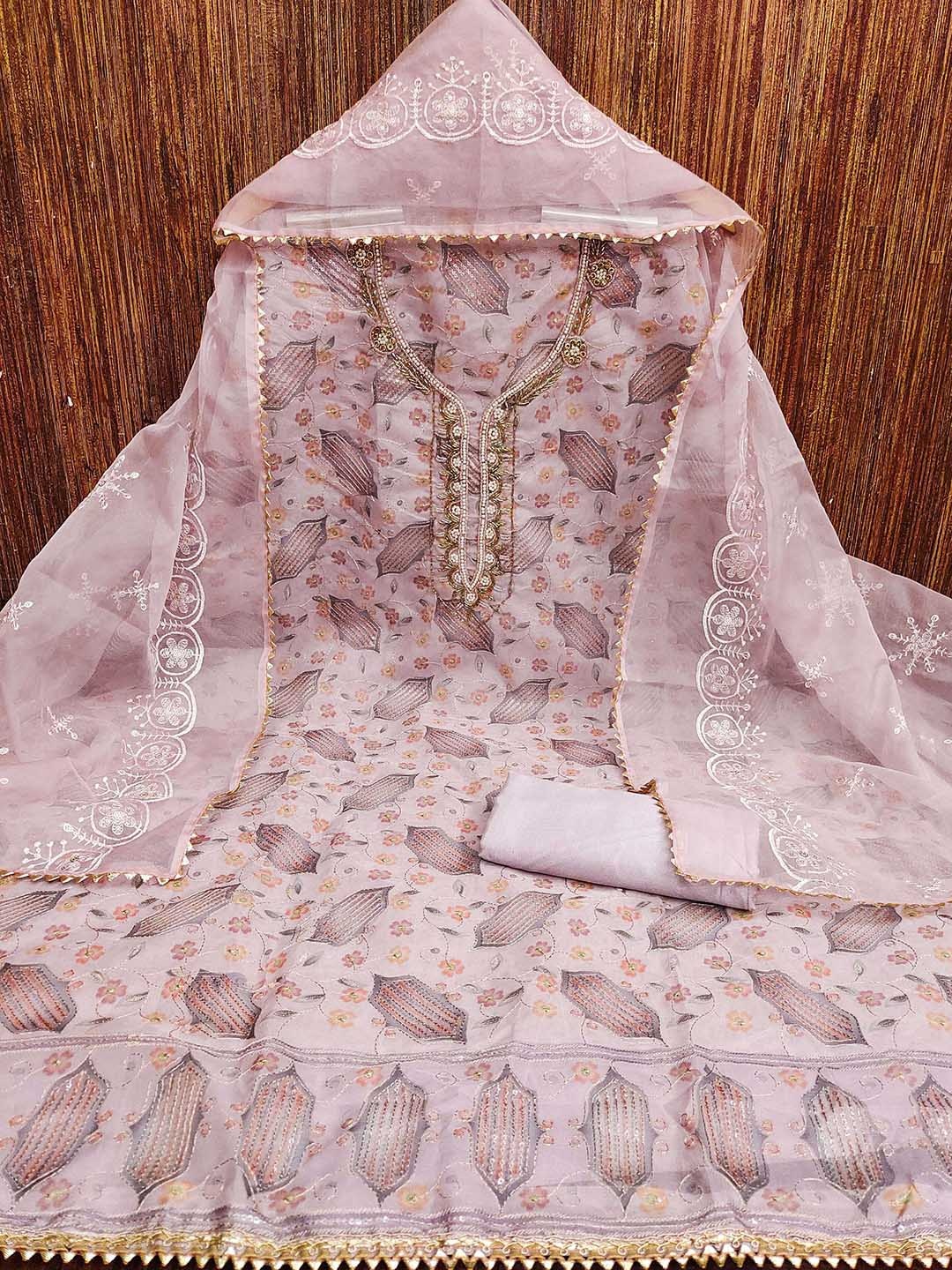 HERE&NOW Floral Position Printed Beads And Stones Organza Unstitched Dress Material, Pink
HERE&NOW Floral Position Printed Beads And Stones Organza Unstitched Dress Material, Pink