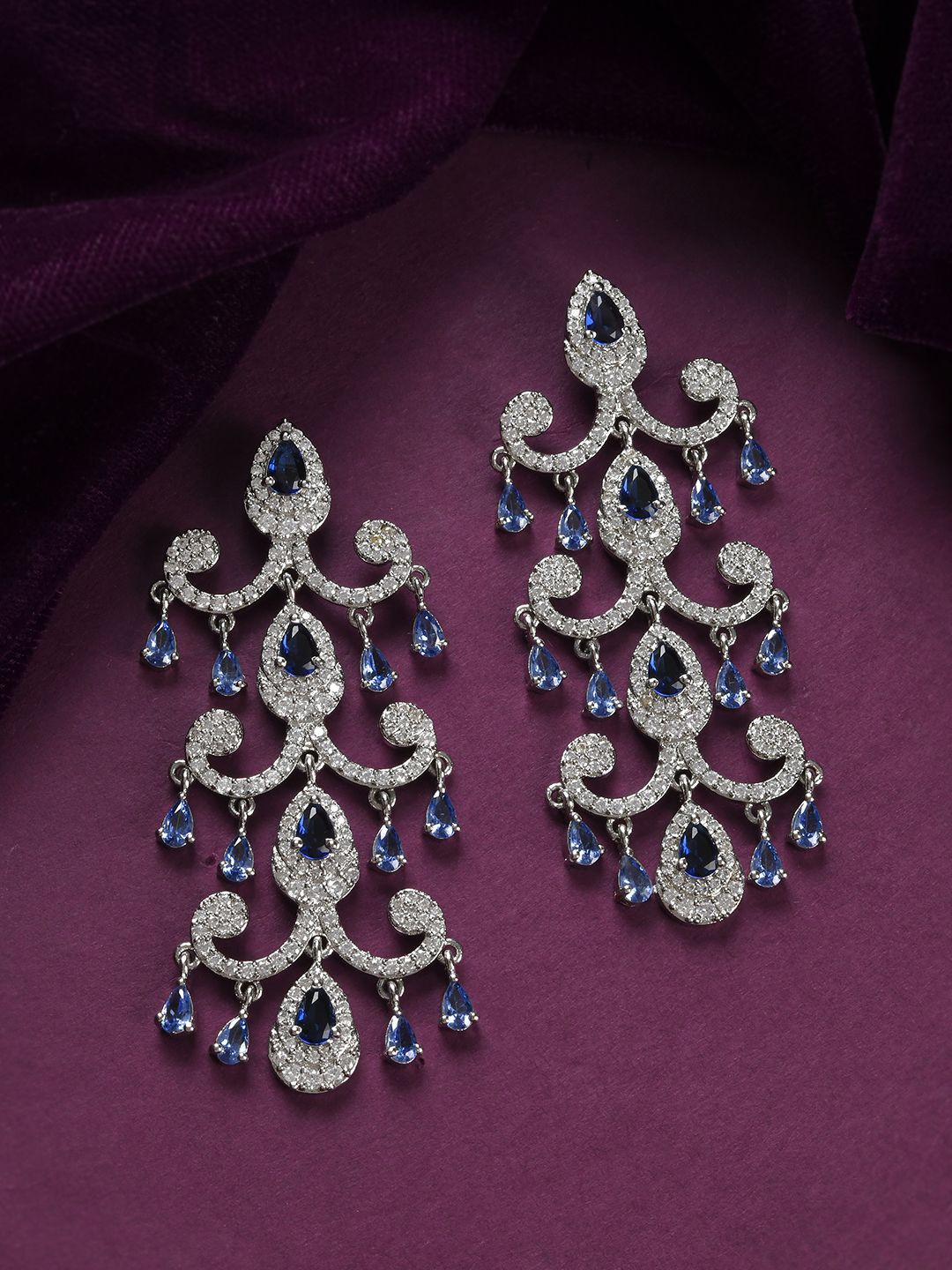 Voylla Royal Romance Rhodium-Plated American Diamond Teardrop Shaped Drop Earrings, Silver
Voylla Royal Romance Rhodium-Plated American Diamond Teardrop Shaped Drop Earrings, Silver
