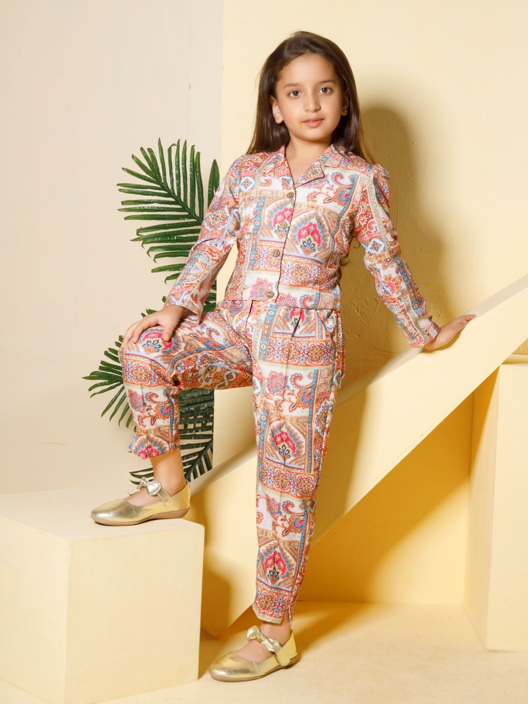 Peppermint Pretty Classy Girls Printed Long Sleeves Linen Shirt With Trousers, Cream
Peppermint Pretty Classy Girls Printed Long Sleeves Linen Shirt With Trousers, Cream