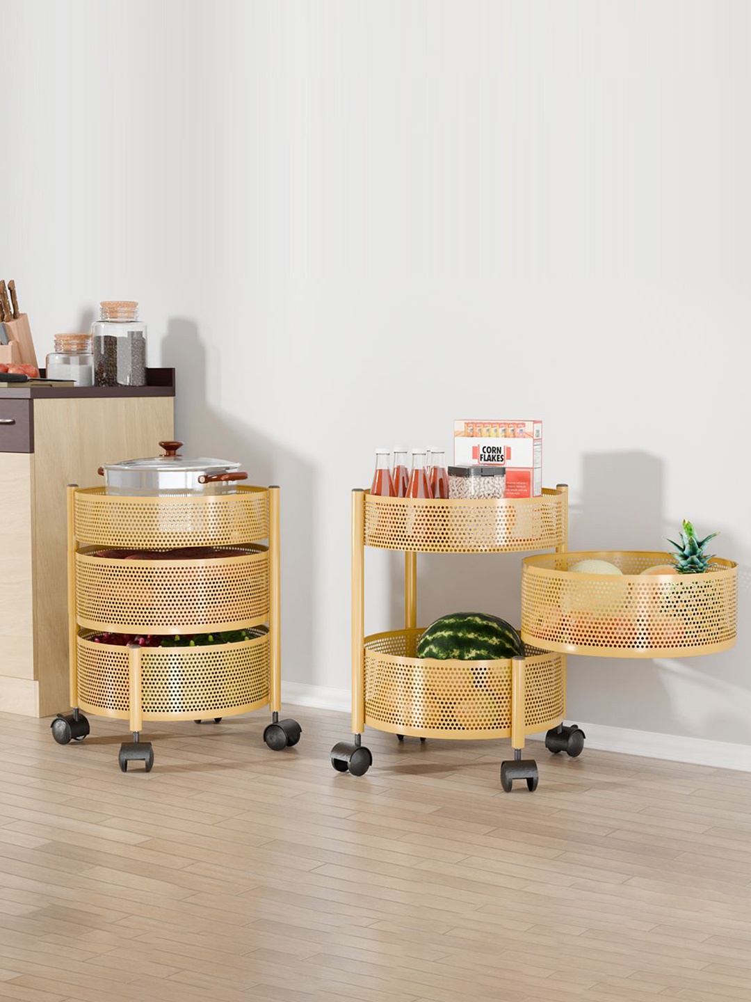Kuber Industries Unisex Pack of 2 Kitchen 2+1 Layer Metal Storage Kitchen Trolley Gold
Kuber Industries Unisex Pack of 2 Kitchen 2+1 Layer Metal Storage Kitchen Trolley Gold