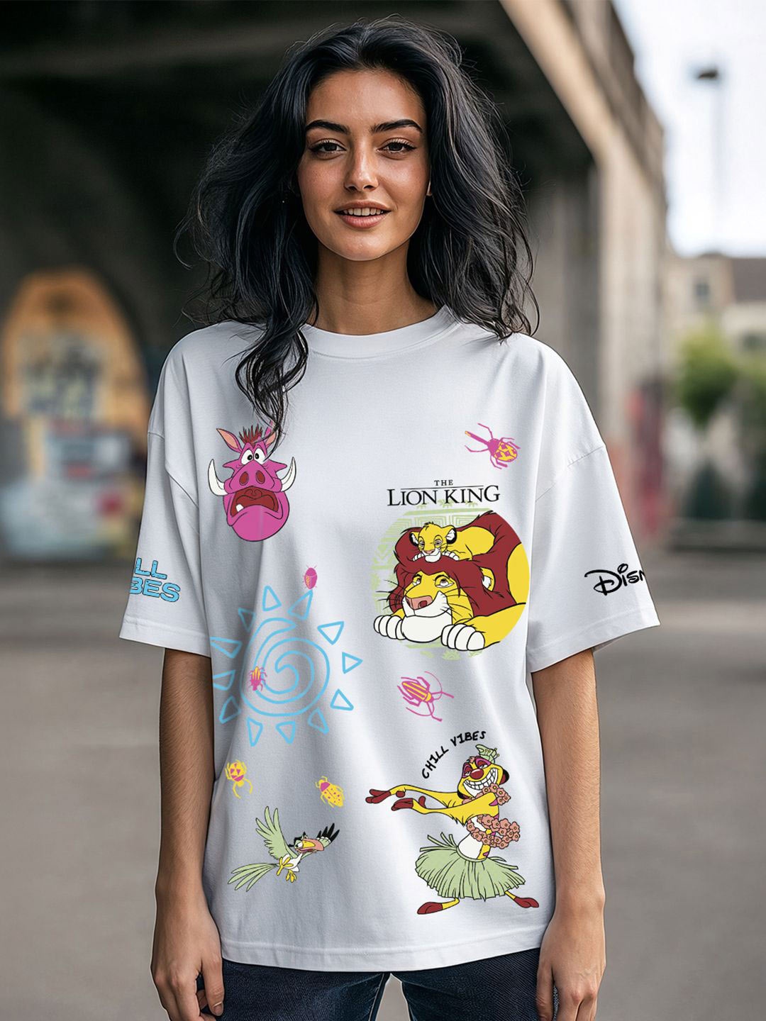 Bewakoof Official Disney Merchandise Lion King Women's Graphic Printed Oversized T-Shirt, White
Bewakoof Official Disney Merchandise Lion King Women's Graphic Printed Oversized T-Shirt, White