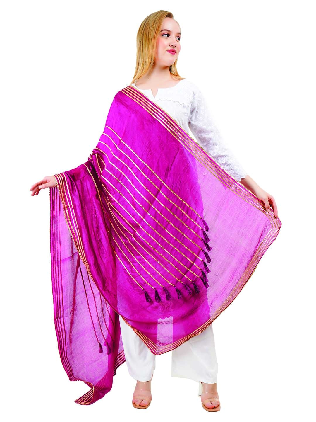 Way2Like Striped Gotta Patti Tasselled Detail Silk Wrap Shawl Scarf Hijab Dupatta, Purple
Way2Like Striped Gotta Patti Tasselled Detail Silk Wrap Shawl Scarf Hijab Dupatta, Purple