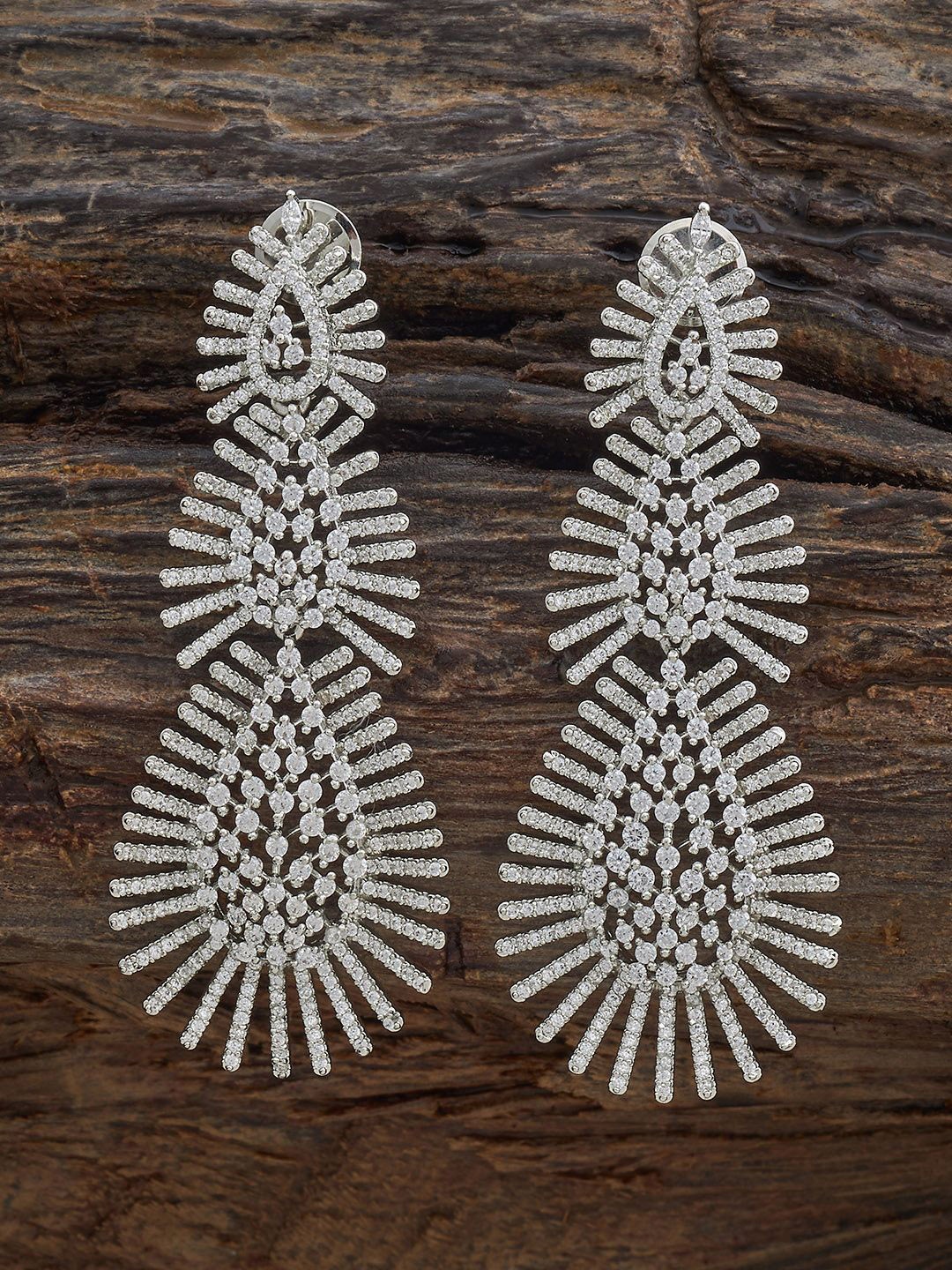 Kushal's Fashion Jewellery Rhodium-Plated Zircon Teardrop Shaped Drop Earrings, Silver
Kushal's Fashion Jewellery Rhodium-Plated Zircon Teardrop Shaped Drop Earrings, Silver