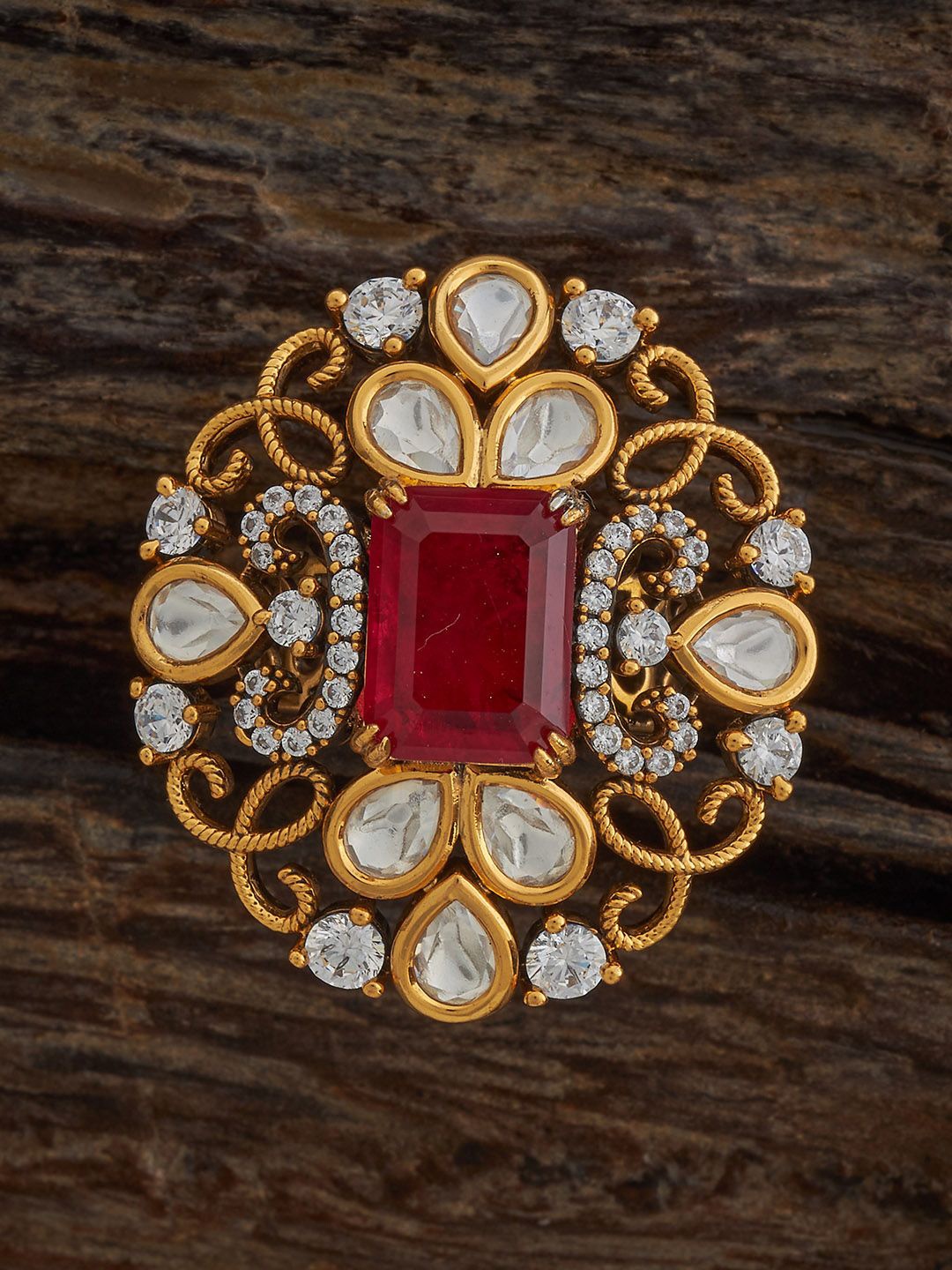 Kushal's Fashion Jewellery Victorian-Plated Kundan Studded Adjustable Finger Ring, Gold
Kushal's Fashion Jewellery Victorian-Plated Kundan Studded Adjustable Finger Ring, Gold