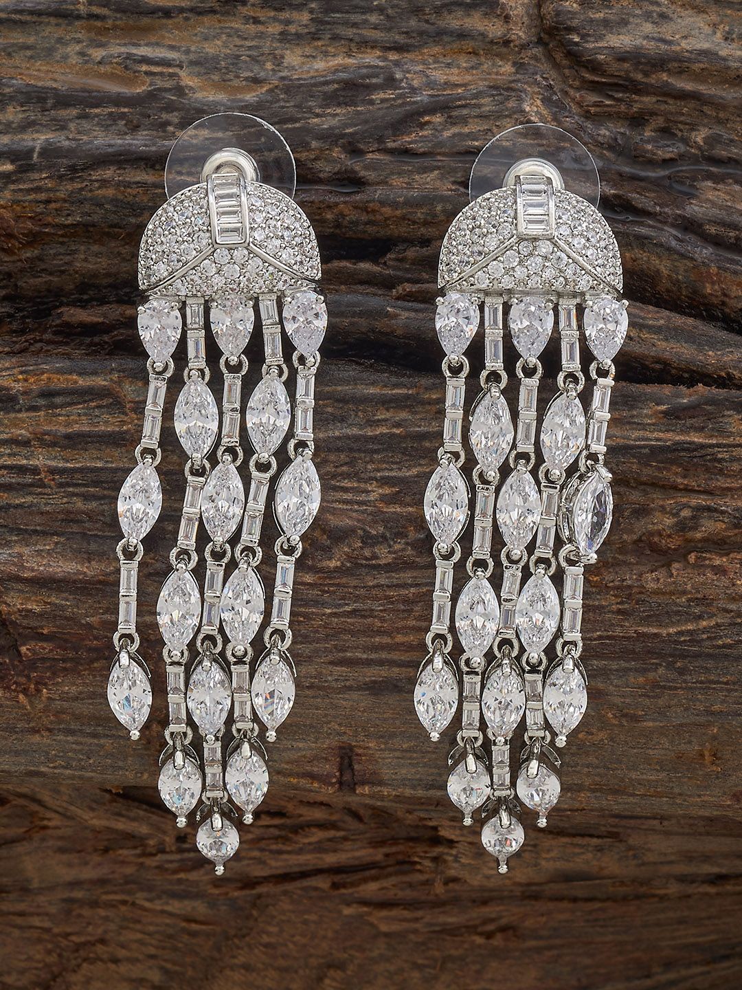 Kushal's Fashion Jewellery Rhodium Plated Zircon Studded Classic Drop Earrings, Silver
Kushal's Fashion Jewellery Rhodium Plated Zircon Studded Classic Drop Earrings, Silver