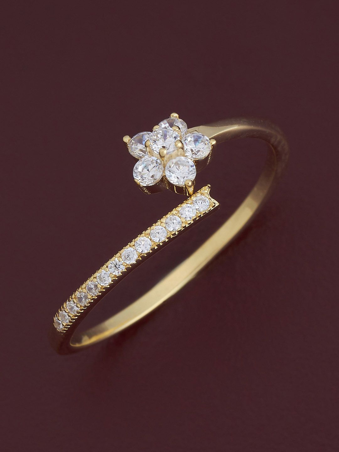 Kushal's Fashion Jewellery 92.5 Pure Silver Gold-Plated CZ Studded Adjustable Finger Ring
Kushal's Fashion Jewellery 92.5 Pure Silver Gold-Plated CZ Studded Adjustable Finger Ring