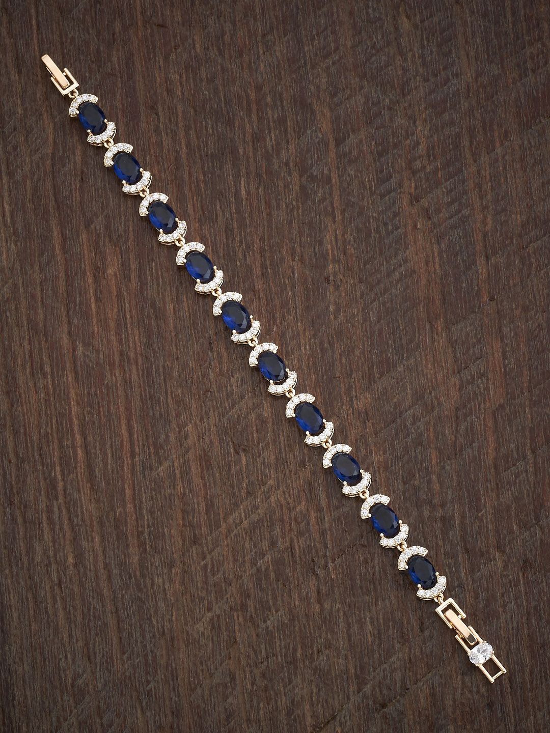 Kushal's Fashion Jewellery Women Gold-Plated Cubic Zirconia Studded Link Bracelet, Blue
Kushal's Fashion Jewellery Women Gold-Plated Cubic Zirconia Studded Link Bracelet, Blue