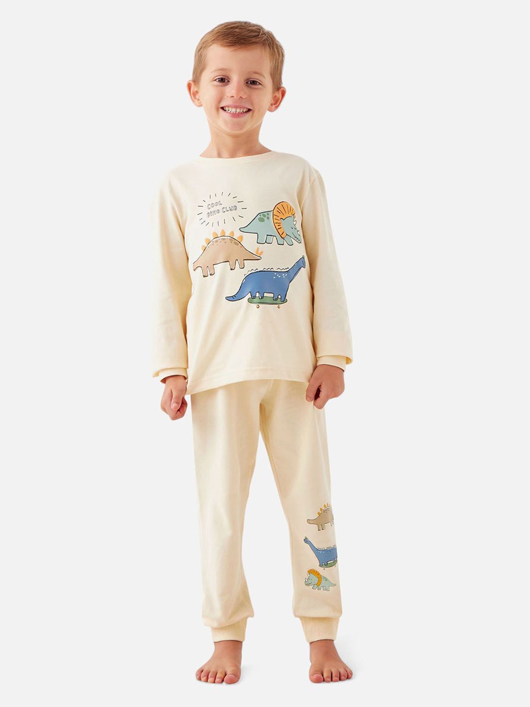 Juniors by Babyshop Boys Dinosaur Printed Round Neck Pure Cotton Sweatshirt With Joggers, Beige
Juniors by Babyshop Boys Dinosaur Printed Round Neck Pure Cotton Sweatshirt With Joggers, Beige