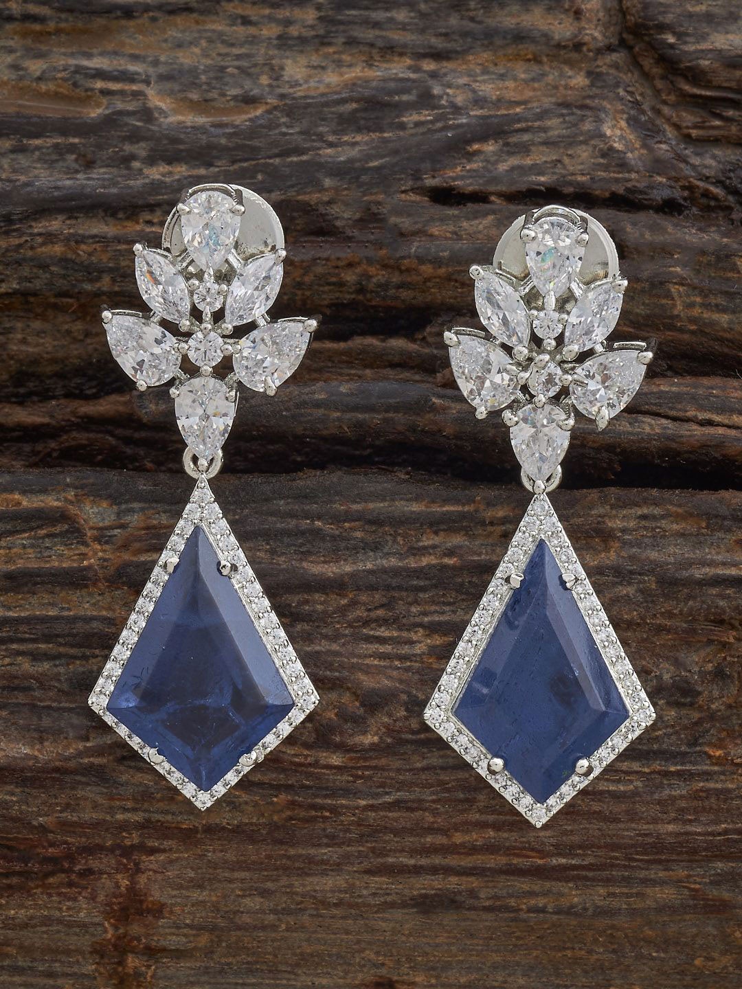 Kushal's Fashion Jewellery Sapphire Rhodium-Plated Zircon Studded Geometric Drop Earrings, Silver
Kushal's Fashion Jewellery Sapphire Rhodium-Plated Zircon Studded Geometric Drop Earrings, Silver