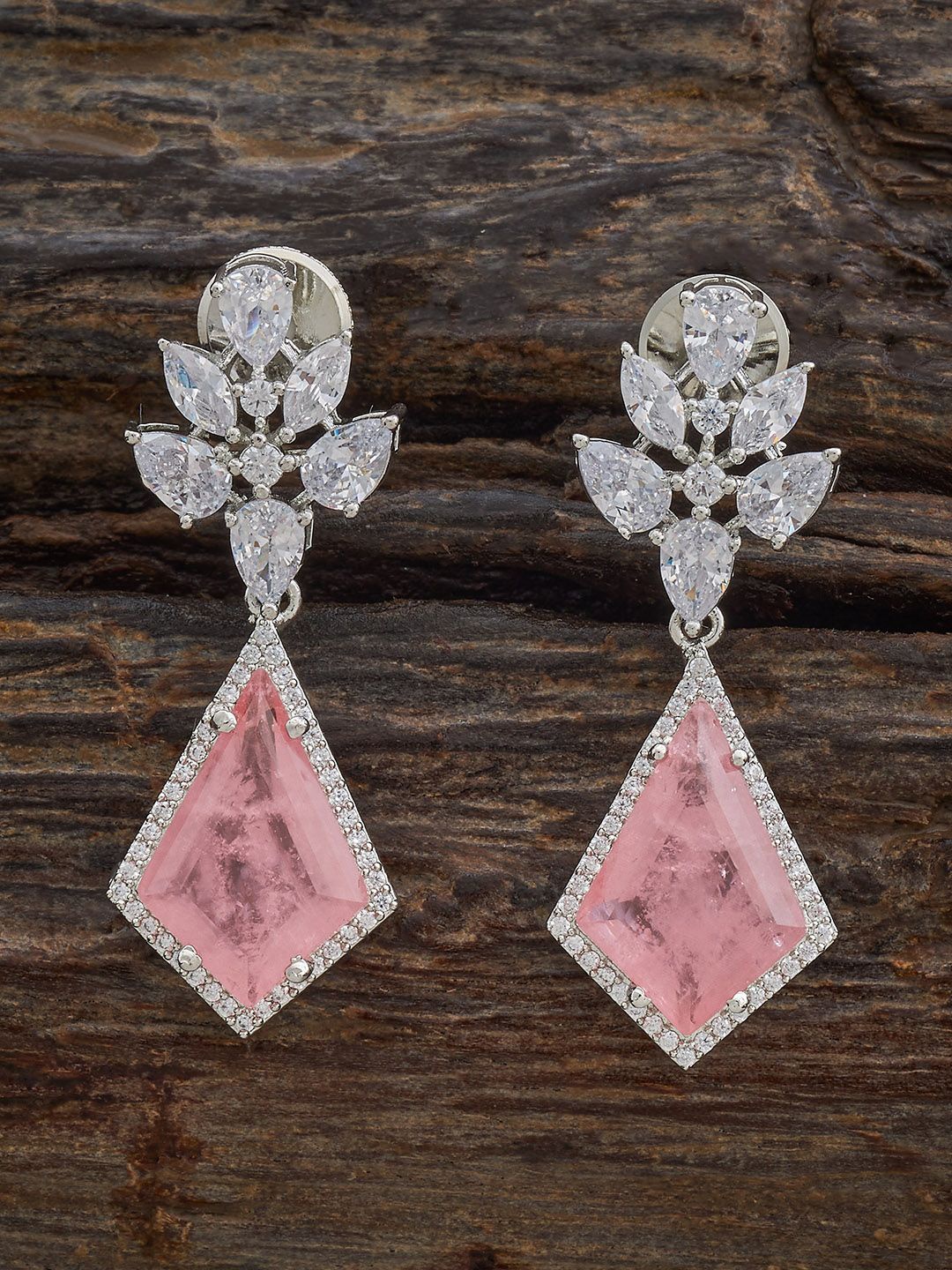 Kushal's Fashion Jewellery Rhodium Plated Zircon Studded Geometric Drop Earrings, Silver
Kushal's Fashion Jewellery Rhodium Plated Zircon Studded Geometric Drop Earrings, Silver