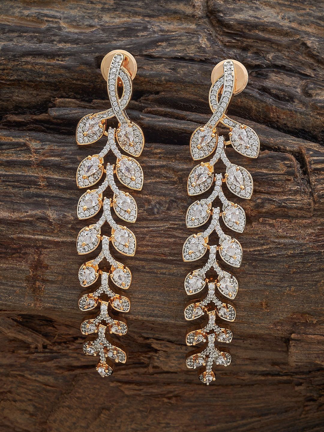 Kushal's Fashion Jewellery Gold Plated Zircon Studded Leaf Shaped Drop Earrings
Kushal's Fashion Jewellery Gold Plated Zircon Studded Leaf Shaped Drop Earrings