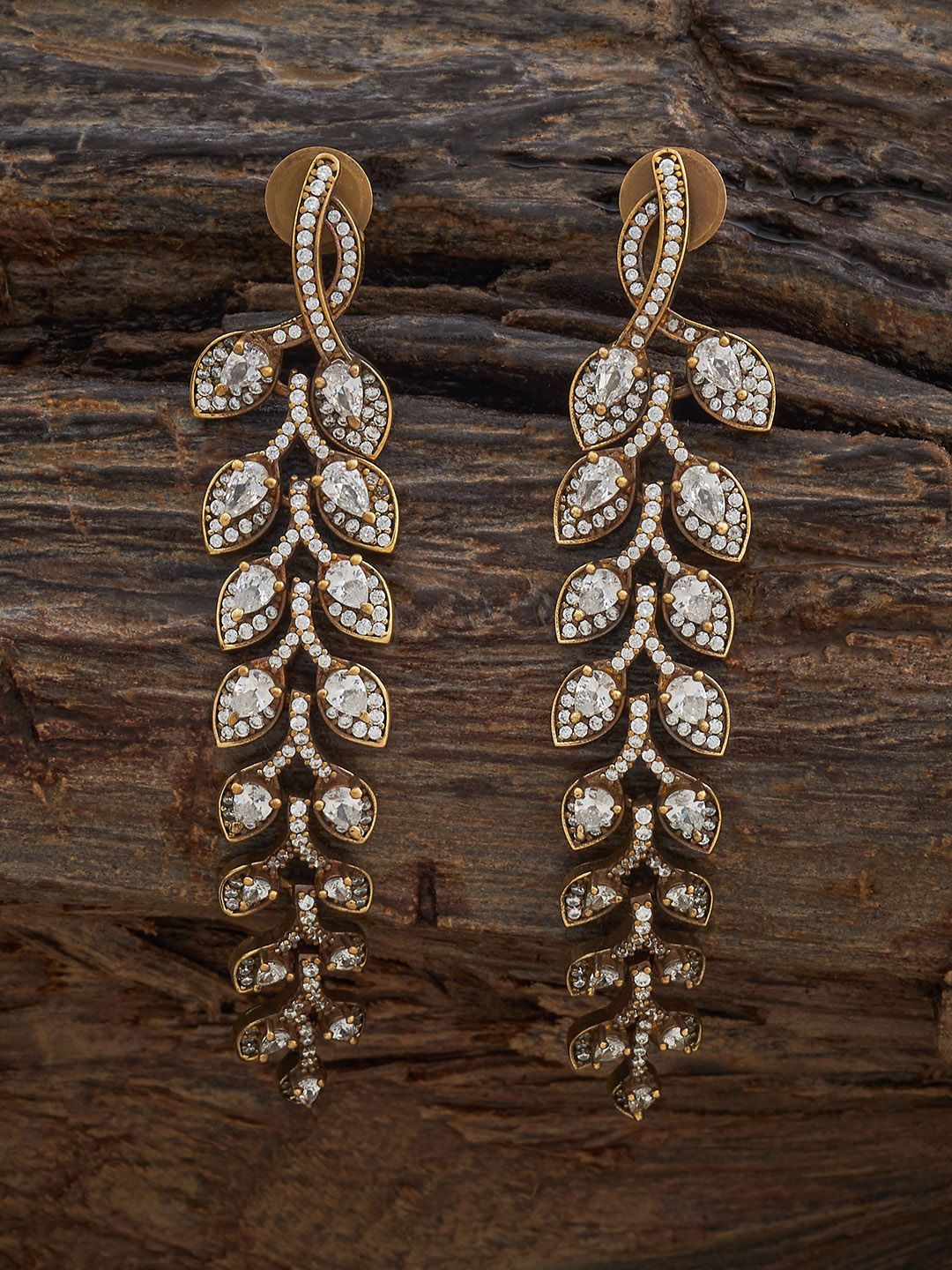 Kushal's Fashion Jewellery Victorian-Plated Zircon Studded Leaf Shaped Drop Earrings, White
Kushal's Fashion Jewellery Victorian-Plated Zircon Studded Leaf Shaped Drop Earrings, White
