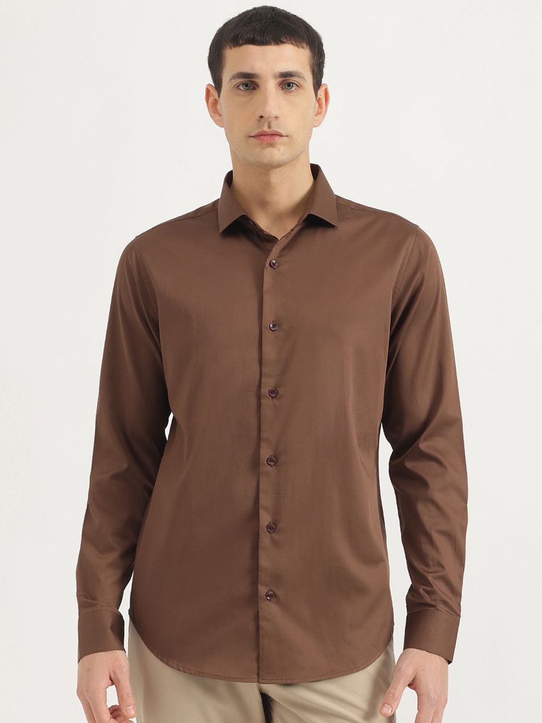 United Colors of Benetton Men Slim Fit Spread Collar Solid Cotton Casual Shirt, Brown
United Colors of Benetton Men Slim Fit Spread Collar Solid Cotton Casual Shirt, Brown