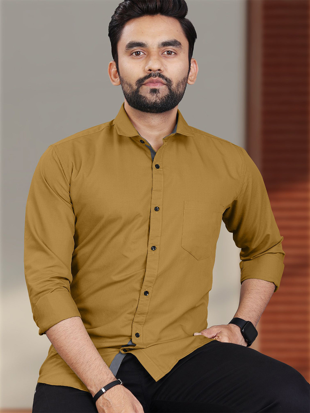 VeBNoR Men Standard Fit Solid Spread Collar Casual Shirt, Mustard
VeBNoR Men Standard Fit Solid Spread Collar Casual Shirt, Mustard