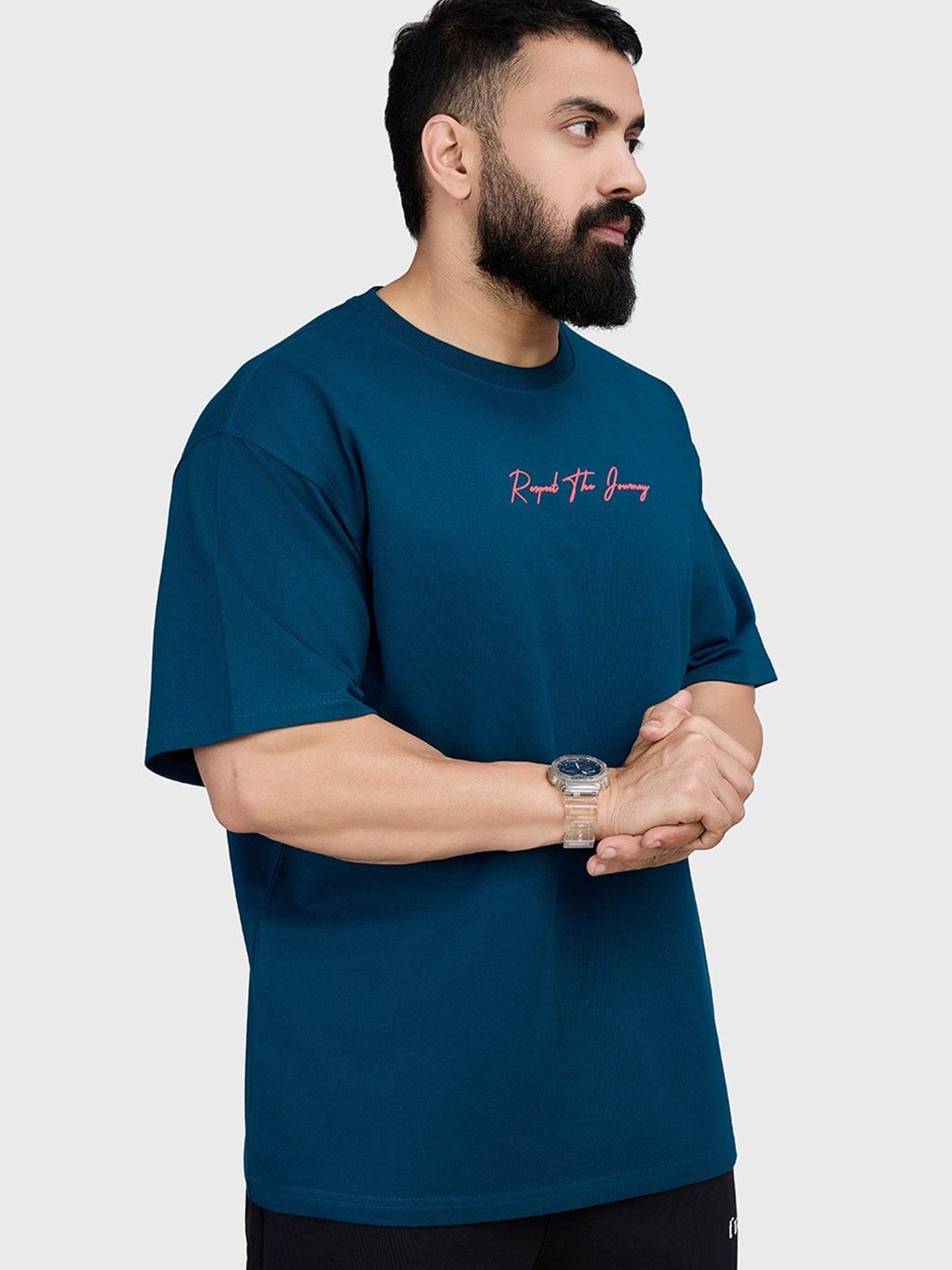 FUAARK Men Anti Odour Typography Printed Round Neck Cotton Oversized T-shirt, Blue
FUAARK Men Anti Odour Typography Printed Round Neck Cotton Oversized T-shirt, Blue