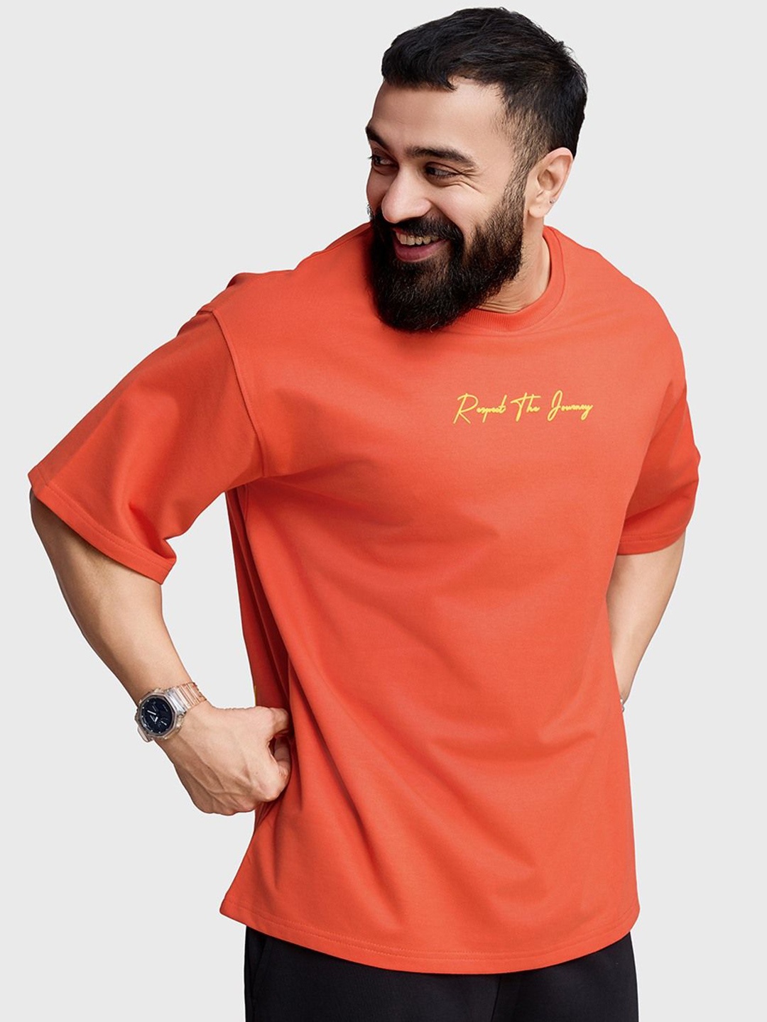 FUAARK Men Anti Odour Typography Printed Round Neck Cotton Oversized T-shirt, Orange
FUAARK Men Anti Odour Typography Printed Round Neck Cotton Oversized T-shirt, Orange