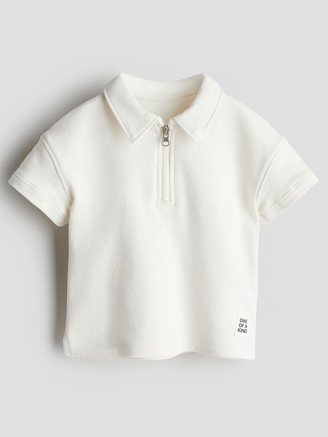 H&M Sweatshirt Zip-Top Polo Shirt, White 
H&M Sweatshirt Zip-Top Polo Shirt, White