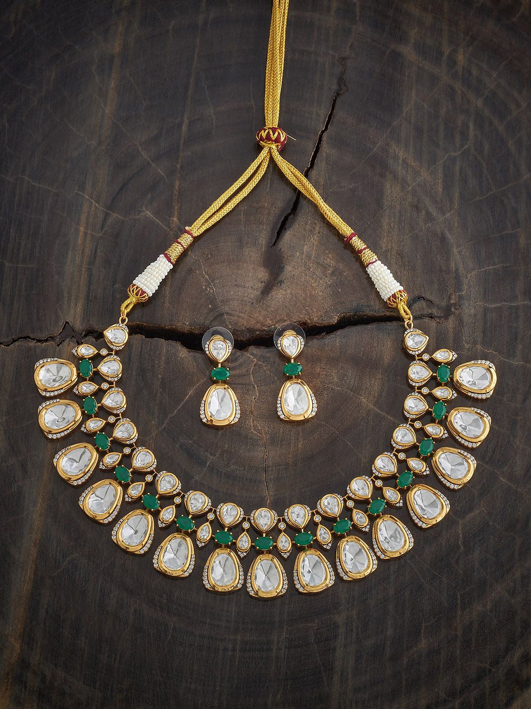 Kushal's Fashion Jewellery Victorian-Plated Kundan Studded Necklace and Earrings, Gold
Kushal's Fashion Jewellery Victorian-Plated Kundan Studded Necklace and Earrings, Gold