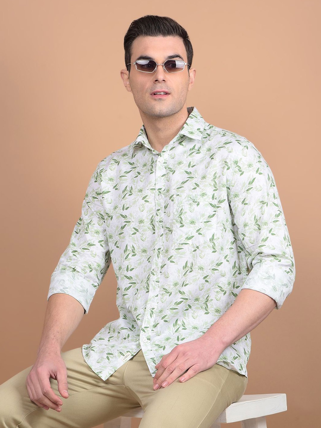 Crimsoune Club Men Classic Slim Fit Spread Collar Floral Printed Cotton Casual Shirt, Green
Crimsoune Club Men Classic Slim Fit Spread Collar Floral Printed Cotton Casual Shirt, Green