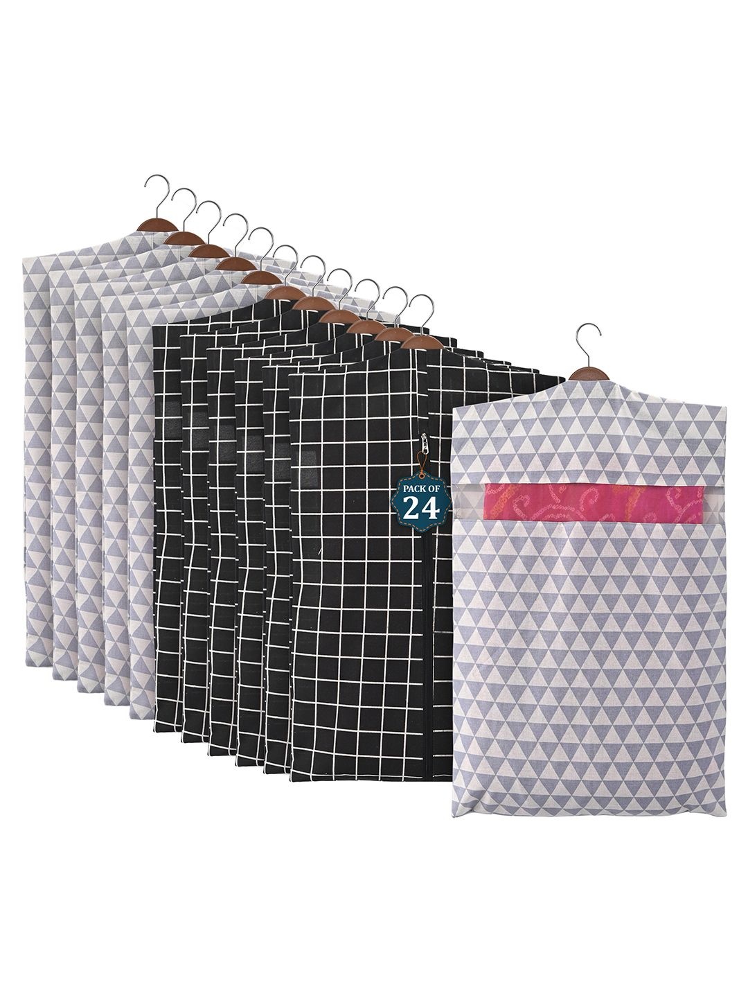 Kuber Industries Black 24 Pieces Cotton Hanging Saree Cover Multi utility Organisers
Kuber Industries Black 24 Pieces Cotton Hanging Saree Cover Multi utility Organisers