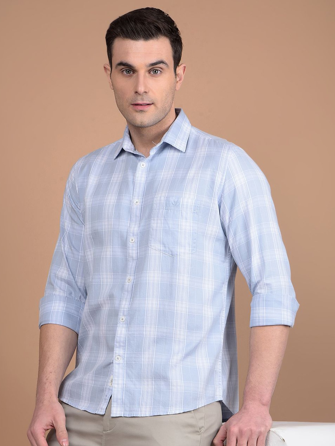 Crimsoune Club Men Classic Slim Fit Spread Collar Tartan Checked Cotton Casual Shirt, Blue
Crimsoune Club Men Classic Slim Fit Spread Collar Tartan Checked Cotton Casual Shirt, Blue