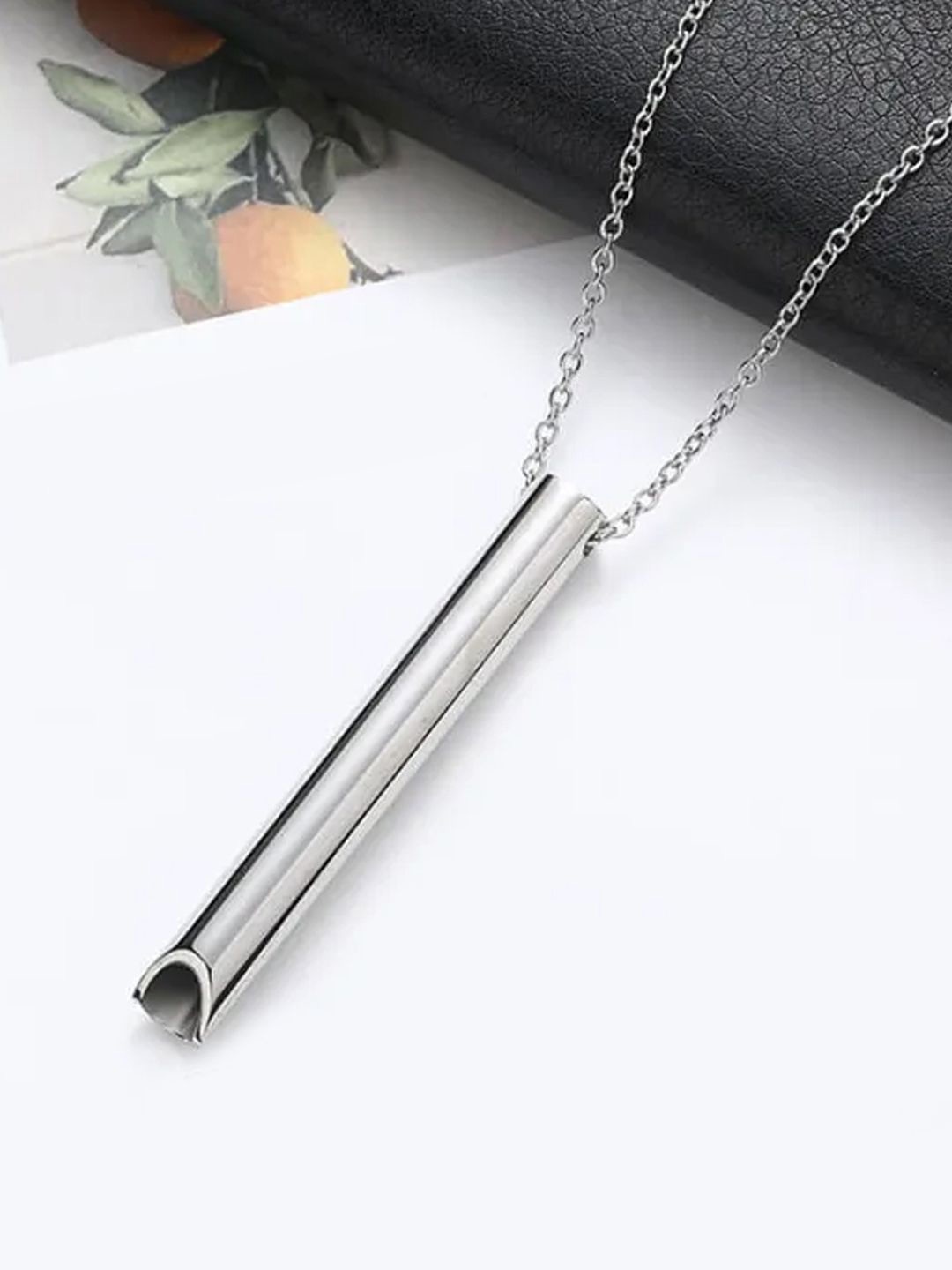 Peora Men Silver-Plated Stainless Steel 3D Bamboo Shape Vertical Stick Pendant with Chain
Peora Men Silver-Plated Stainless Steel 3D Bamboo Shape Vertical Stick Pendant with Chain