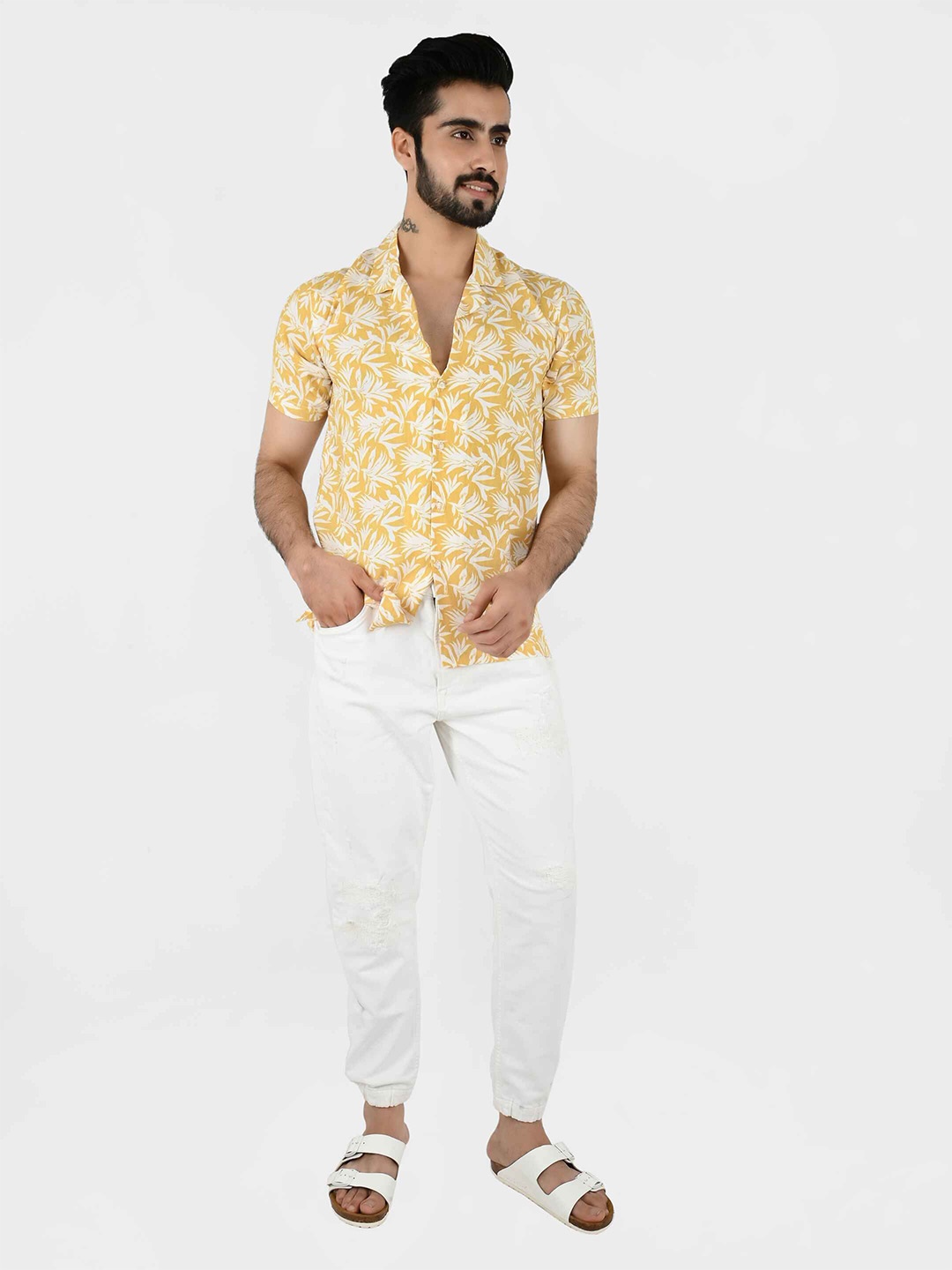 Blissence Men Comfort Fit Cuban Collar Floral Printed Cotton Casual Shirt, Yellow
Blissence Men Comfort Fit Cuban Collar Floral Printed Cotton Casual Shirt, Yellow