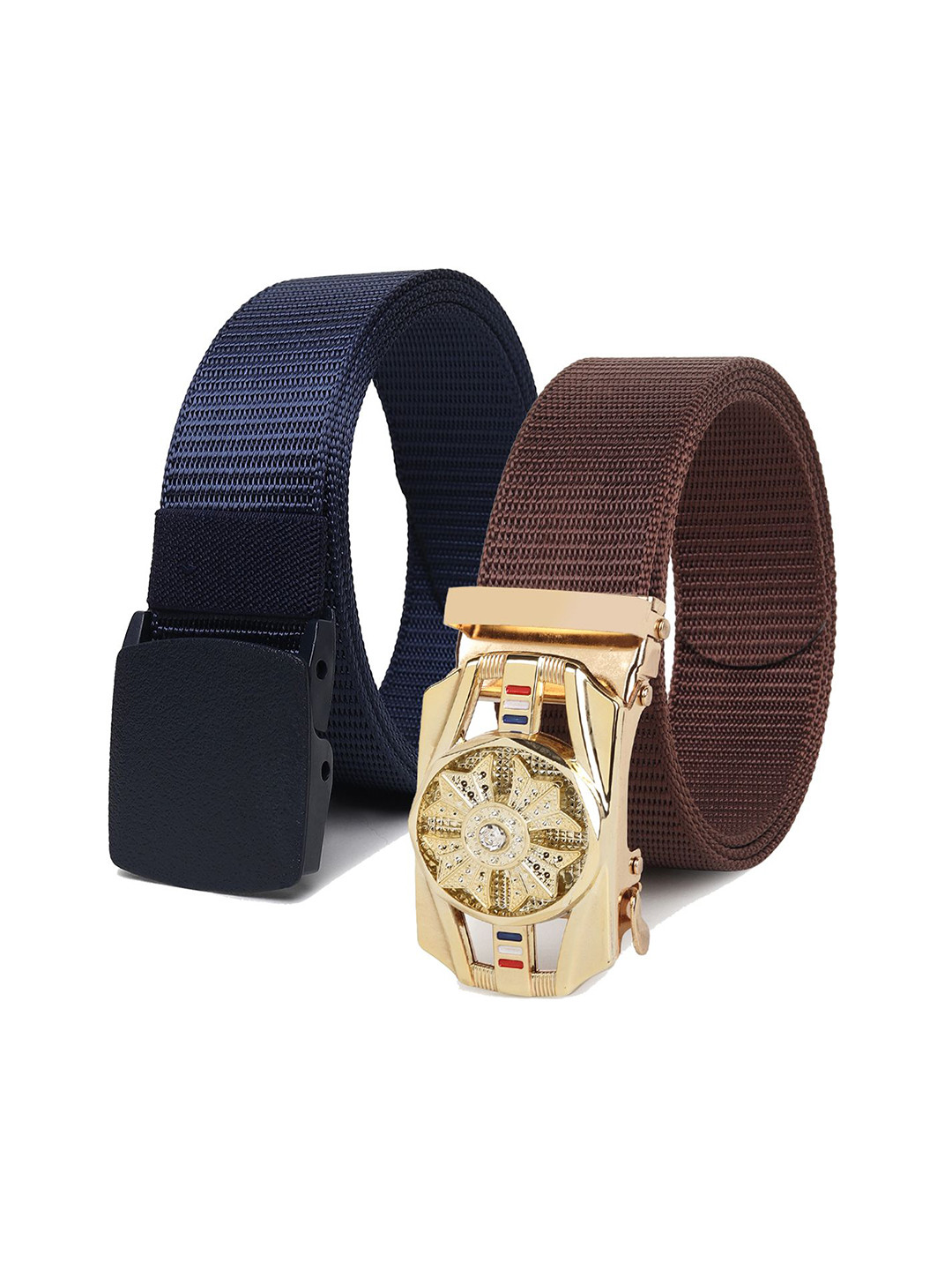 Provogue Men Pack Of 2 Canvas Woven Design Belt, Navy blue
Provogue Men Pack Of 2 Canvas Woven Design Belt, Navy blue