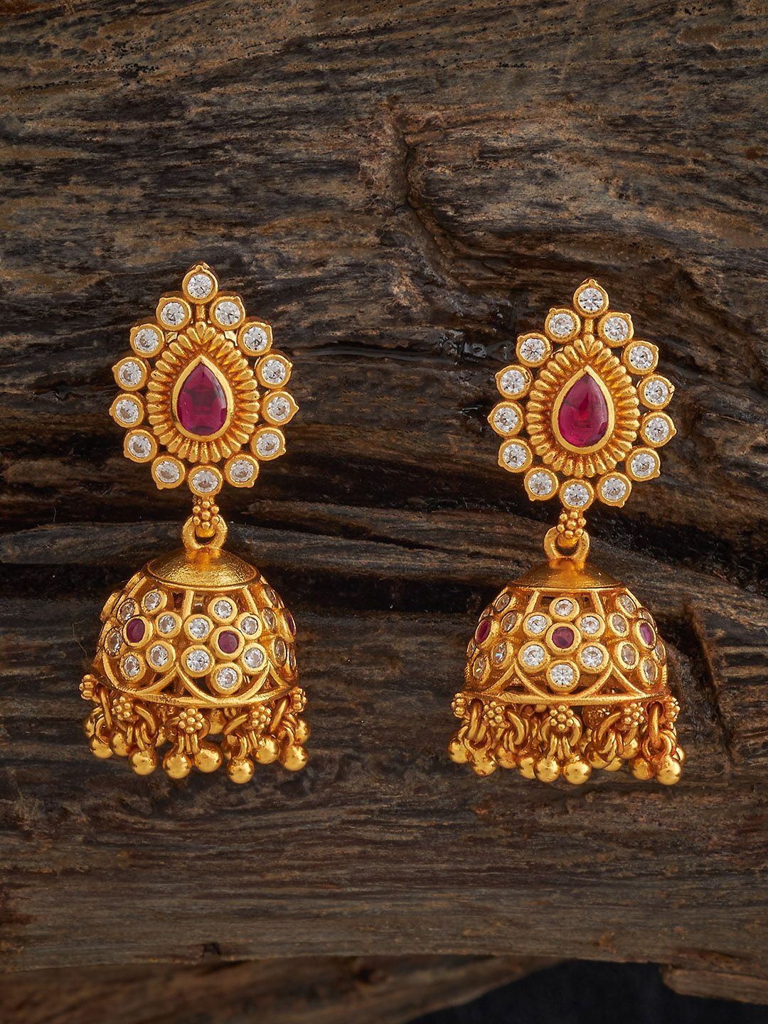 Kushal's Fashion Jewellery 92.5 Pure Sterling Silver Dome Shaped Zircon Temple Jhumkas, Gold
Kushal's Fashion Jewellery 92.5 Pure Sterling Silver Dome Shaped Zircon Temple Jhumkas, Gold