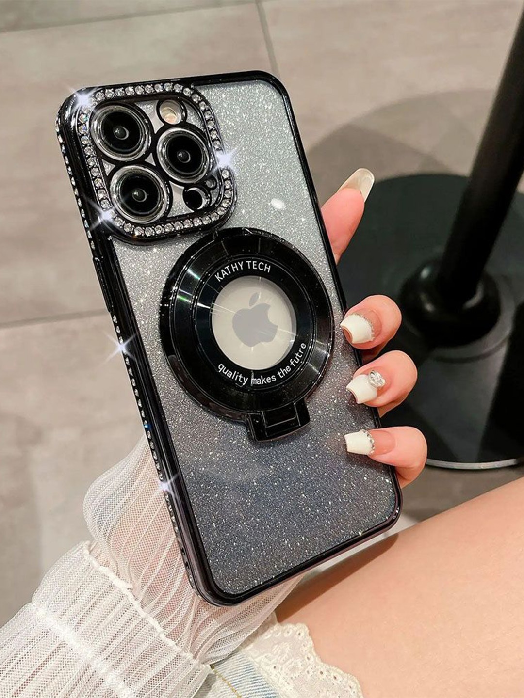 Luxury Kase LK111 Glitter Diamond Bracket Magnetic Holder iPhone 12 Pro Max Back Case, Black
Luxury Kase LK111 Glitter Diamond Bracket Magnetic Holder iPhone 12 Pro Max Back Case, Black