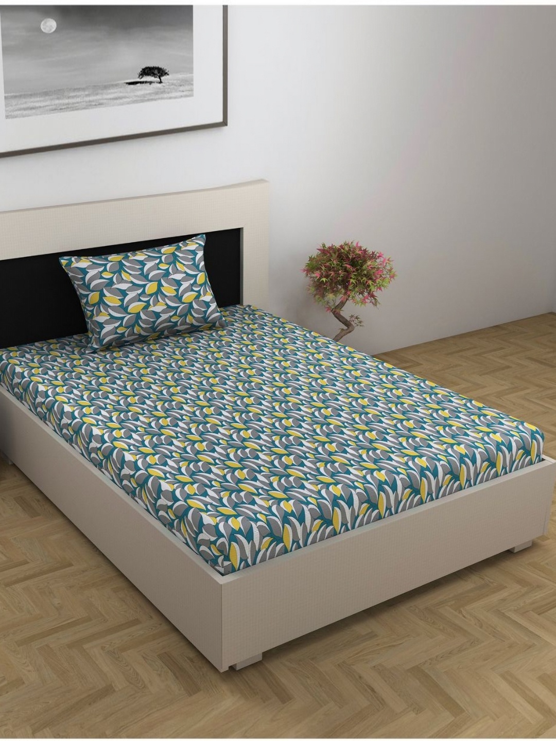 Divine Casa Florate Teal Floral Printed Cotton 144 TC Single Bedsheet Set-2.23 m x 1.45 m
Divine Casa Florate Teal Floral Printed Cotton 144 TC Single Bedsheet Set-2.23 m x 1.45 m