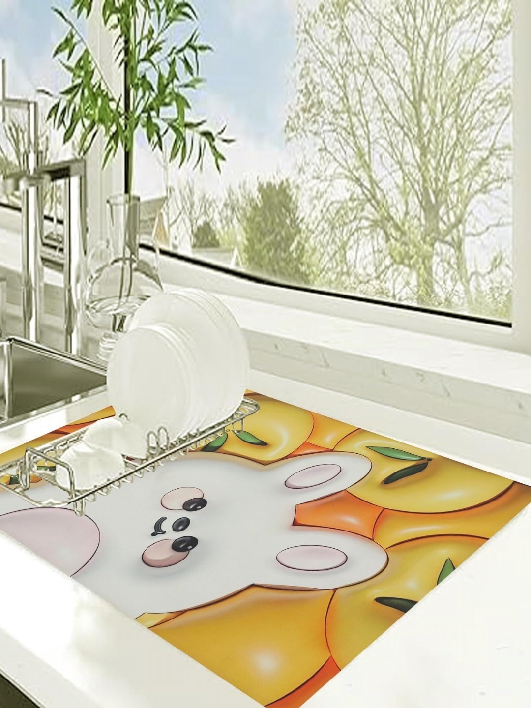 HomeCloud Yellow & White Cartoon Characters Printed Rectangular Kitchen Dish Floor Mat
HomeCloud Yellow & White Cartoon Characters Printed Rectangular Kitchen Dish Floor Mat