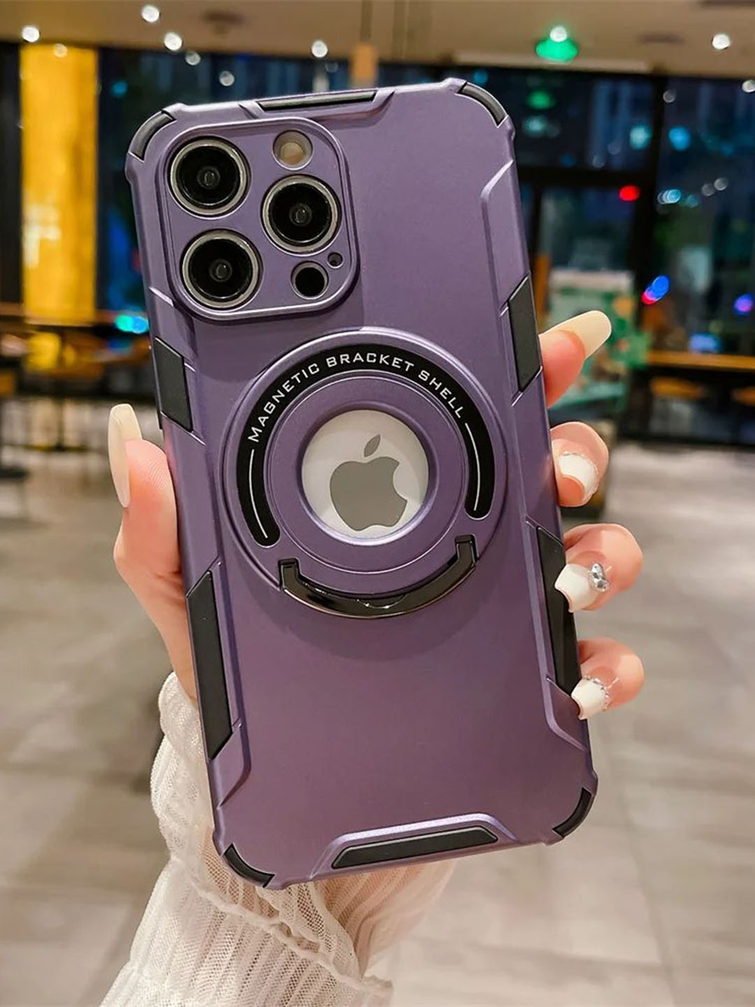 Luxury Kase LK105 Shockproof Magnetic Stand Wireless Charging iPhone 15 Pro Back Case, Purple
Luxury Kase LK105 Shockproof Magnetic Stand Wireless Charging iPhone 15 Pro Back Case, Purple