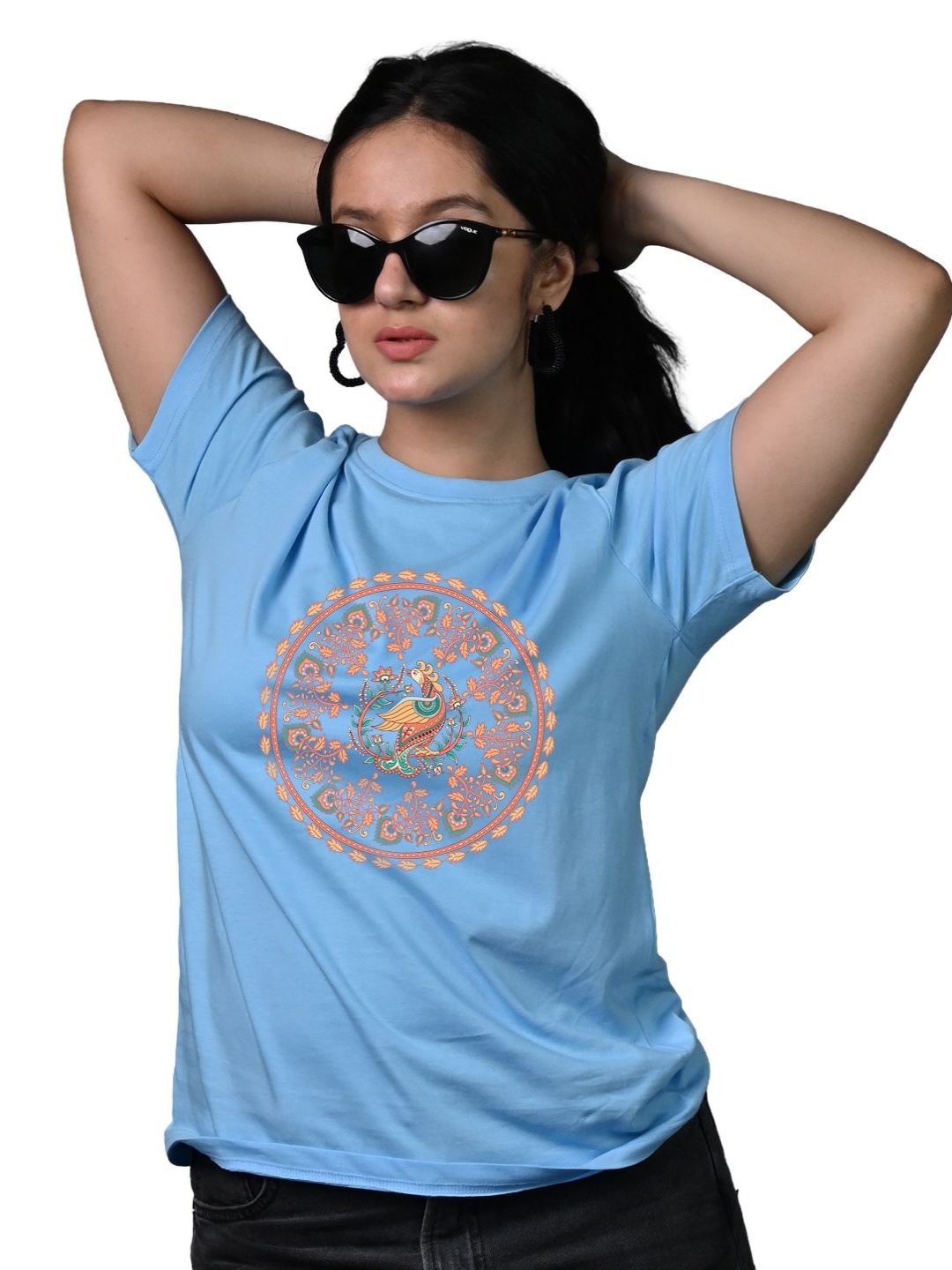 Tedhi Medhi Family Women Graphic Printed Round Neck Cotton T-shirt, Turquoise blue
Tedhi Medhi Family Women Graphic Printed Round Neck Cotton T-shirt, Turquoise blue