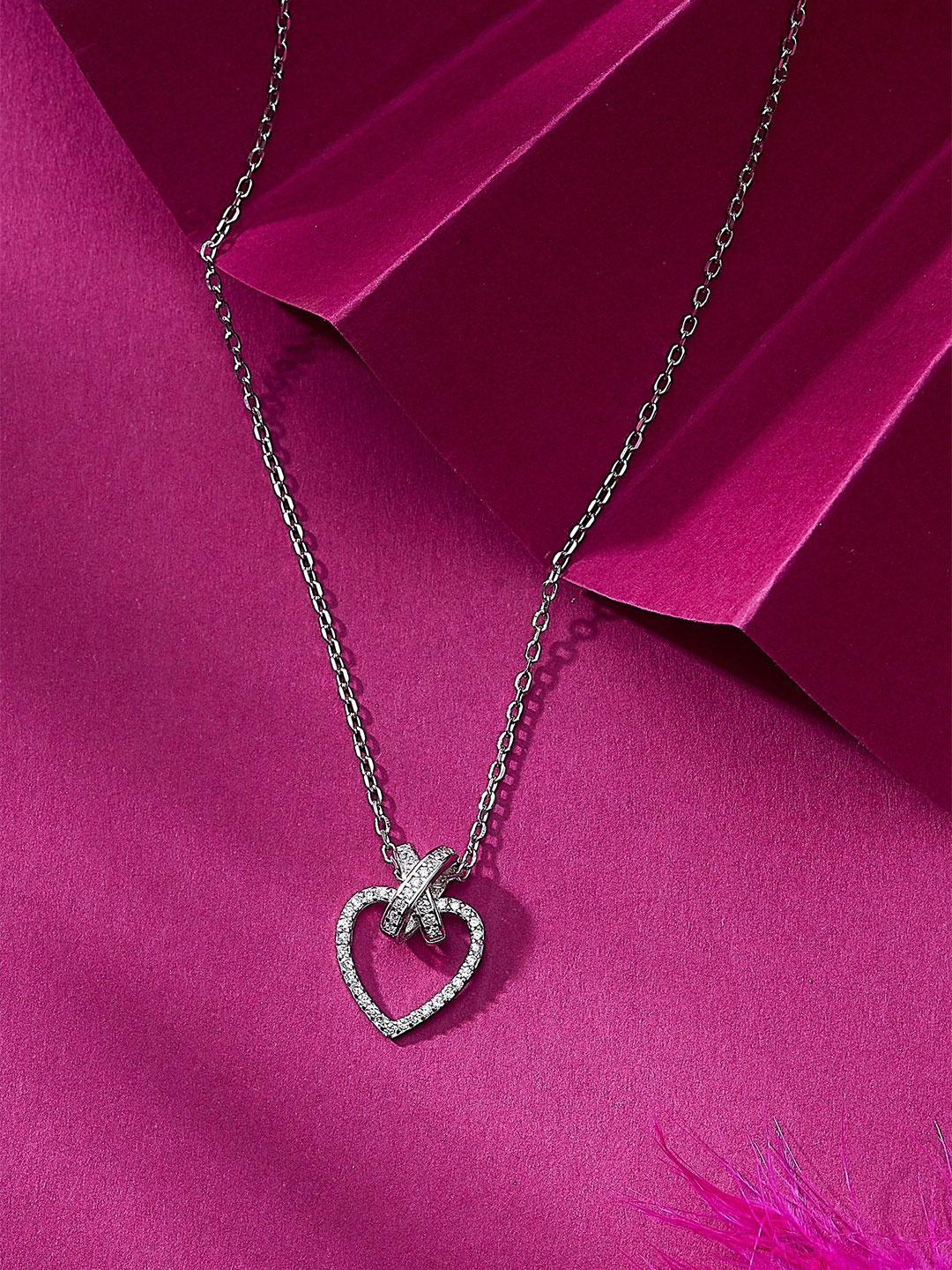 Nipura Sterling Silver Rhodium-Plated Cubic Zirconia Cross My Heart Minimal Necklace
Nipura Sterling Silver Rhodium-Plated Cubic Zirconia Cross My Heart Minimal Necklace