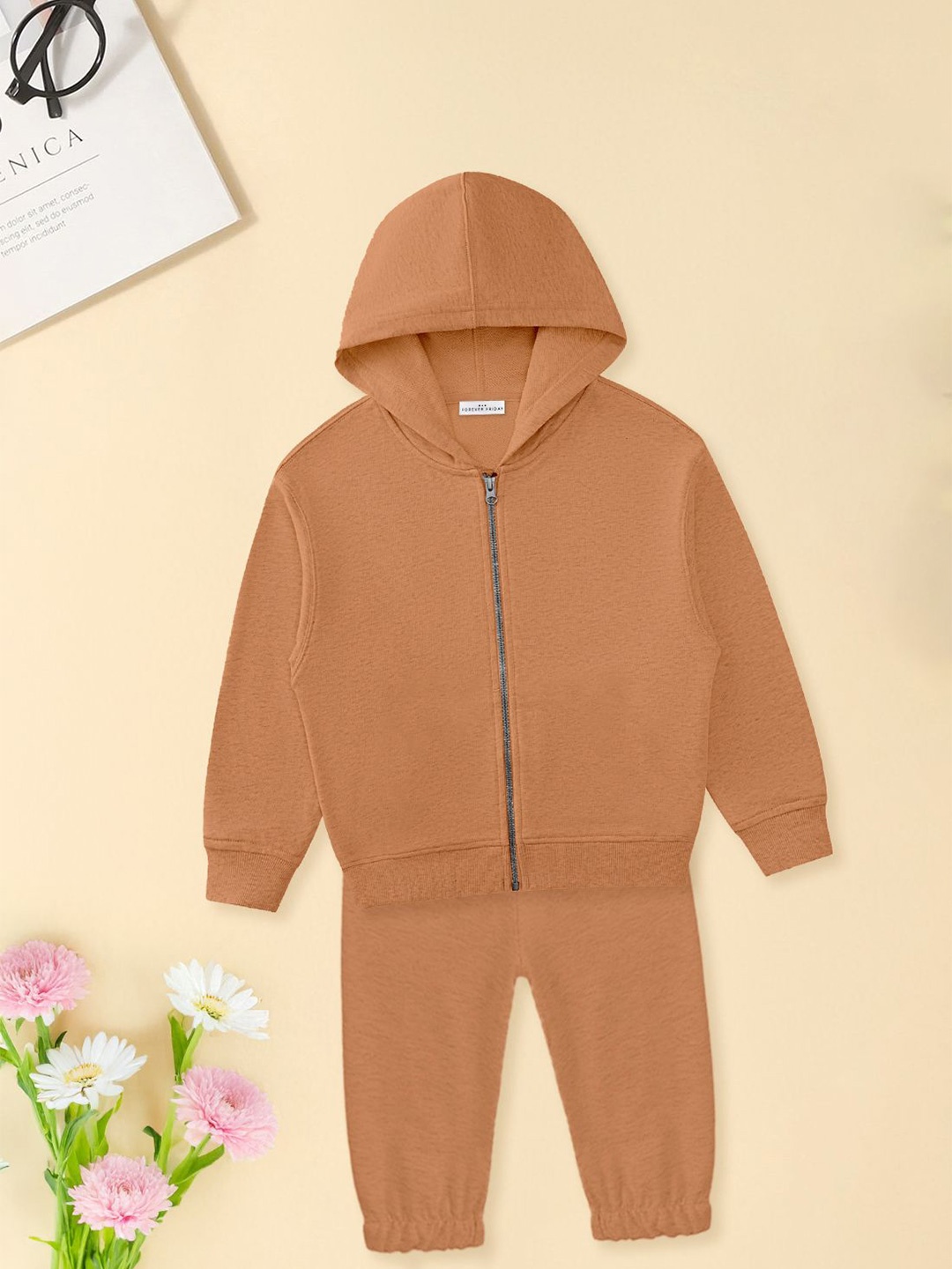 FOREVER FRIDAY Girls Printed Hooded Pure Cotton Sweatshirt With Joggers, Peach
FOREVER FRIDAY Girls Printed Hooded Pure Cotton Sweatshirt With Joggers, Peach