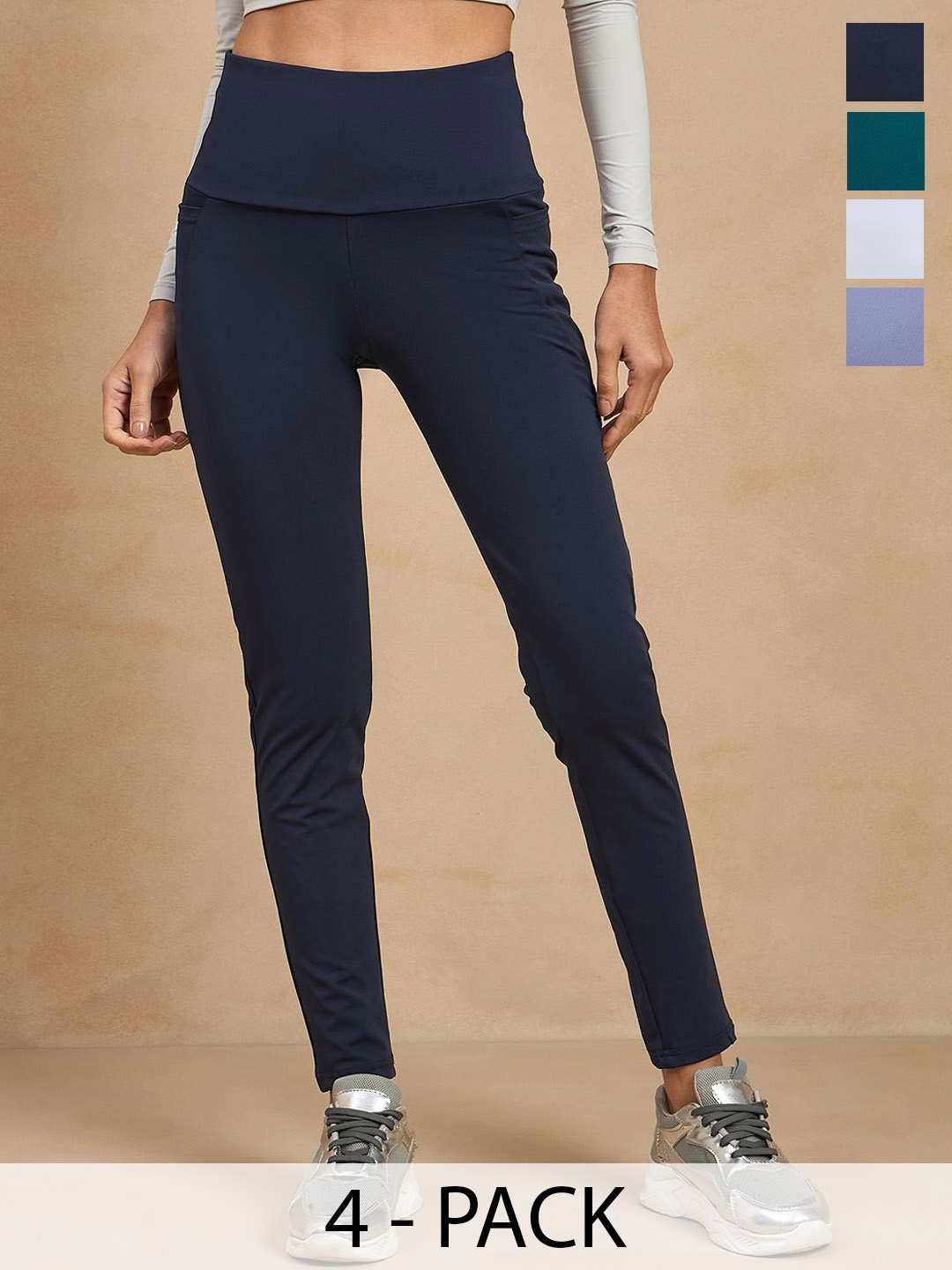 COLOR CAPITAL Women Pack of 4 Skin Fit Antimicrobial Sports Tights, Navy blue
COLOR CAPITAL Women Pack of 4 Skin Fit Antimicrobial Sports Tights, Navy blue