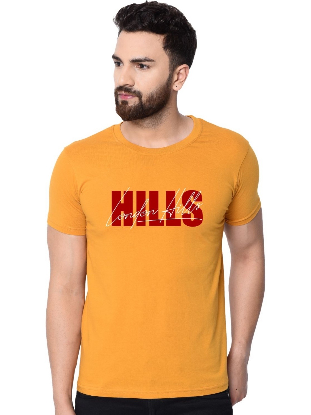 London Hills Men Typography Printed Round Neck Cotton Slim Fit T-shirt, Mustard
London Hills Men Typography Printed Round Neck Cotton Slim Fit T-shirt, Mustard